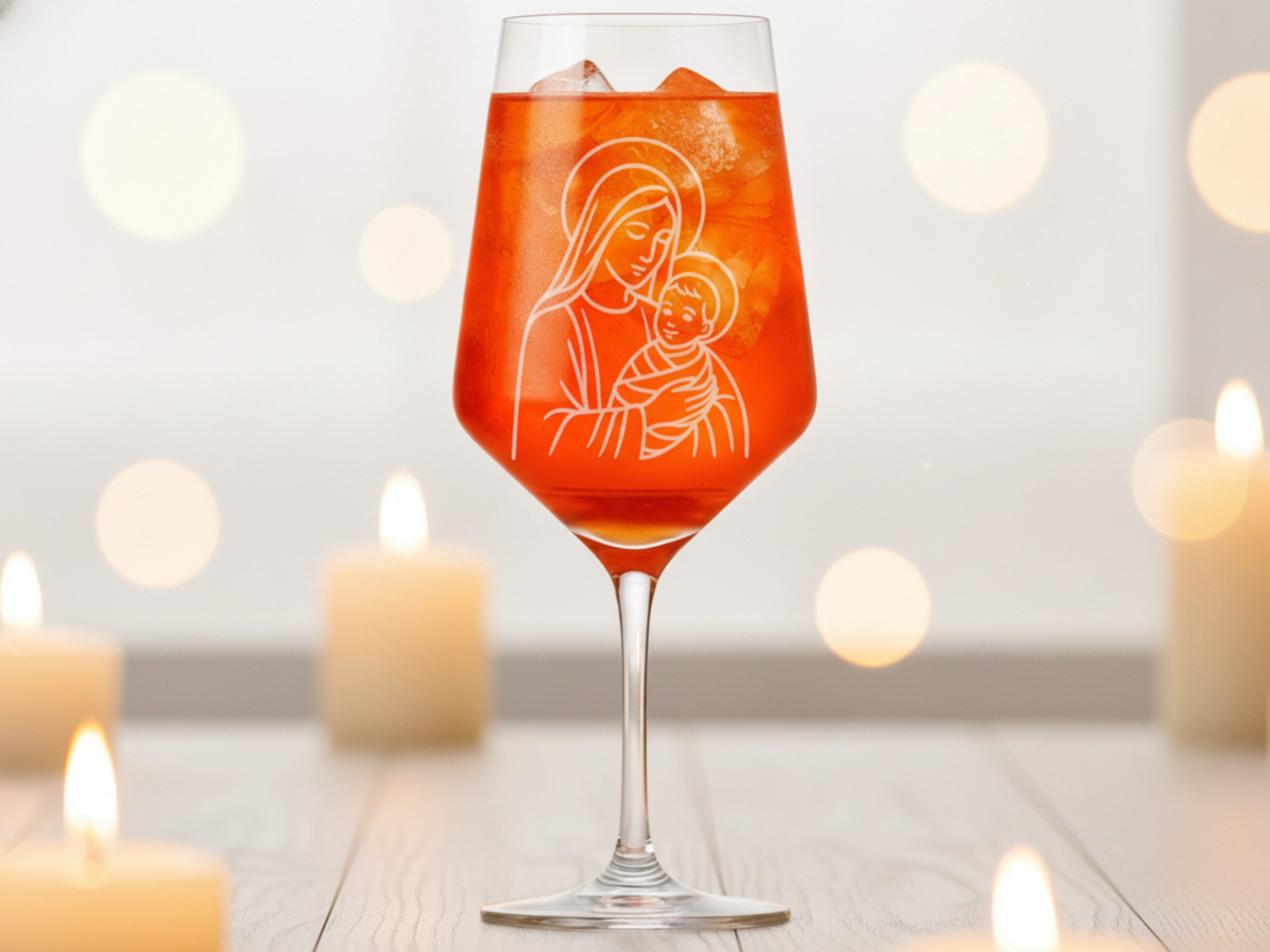 Weinglas Gravur Mutter Gottes 350ml spülmaschinenfest elegantes Design fördert Inklusion - Vorschau 2