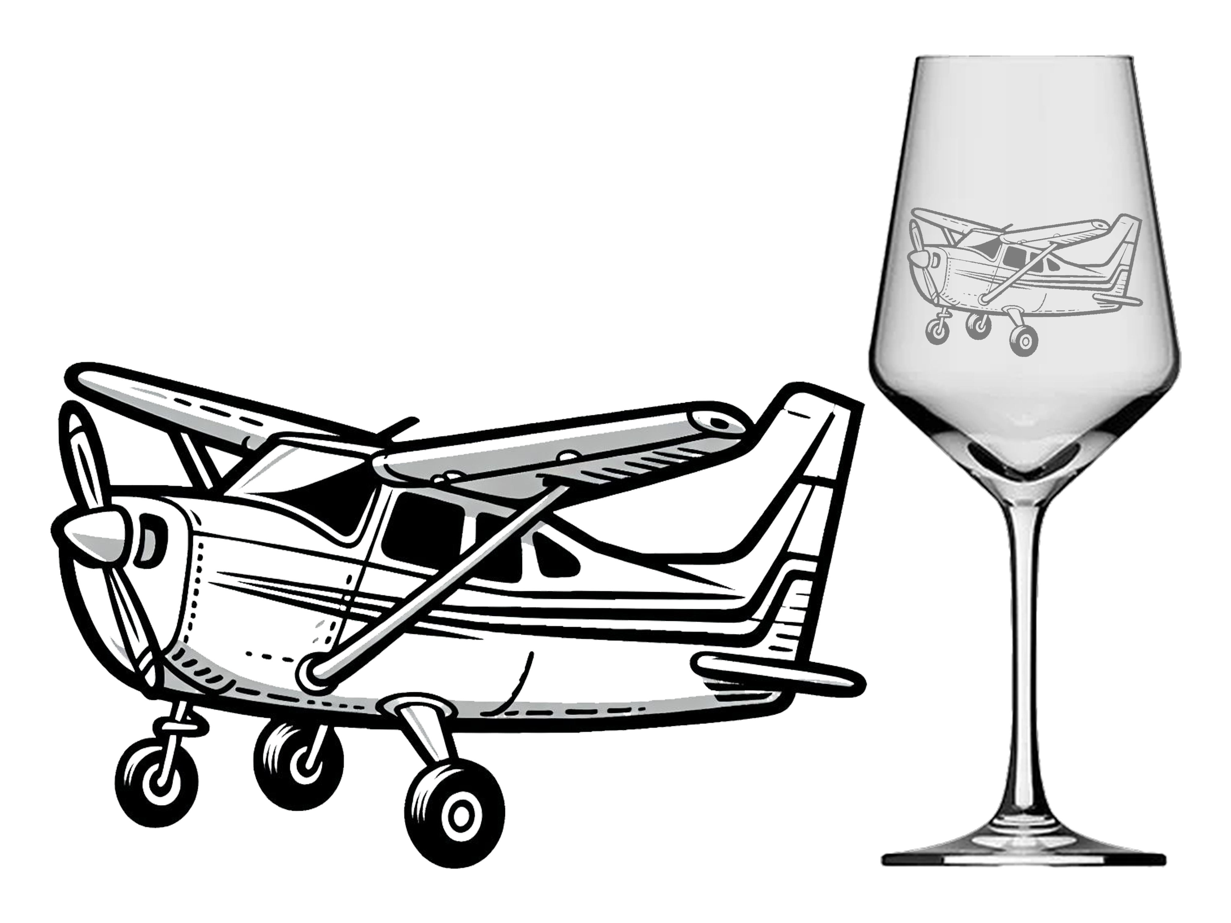 Weinglas mit Gravur Flugzeug spülmaschinenfest 350 ml für gesellige Runden - Vorschau 2