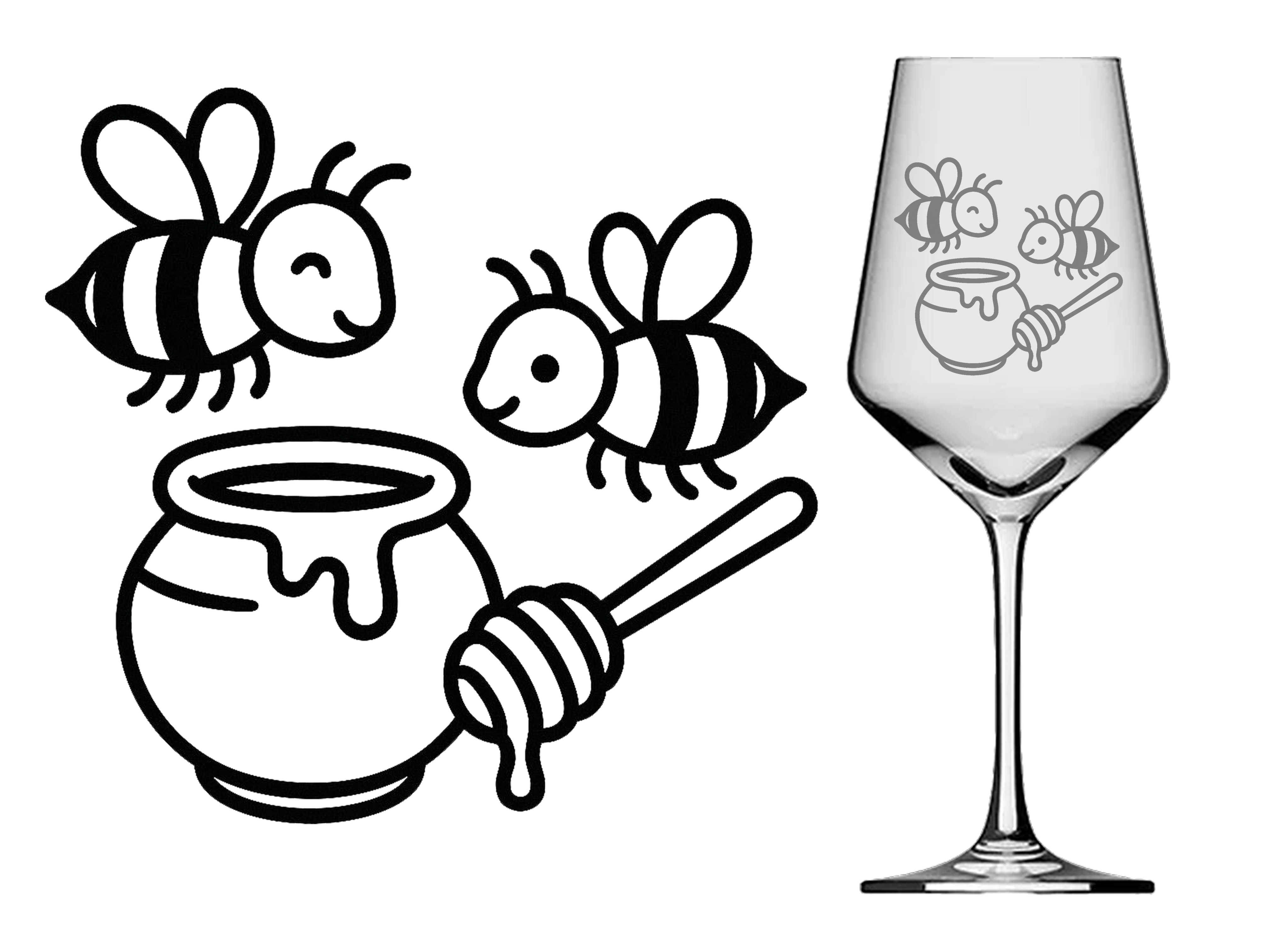 Spülmaschinenfestes Weinglas mit Honigbienen Gravur perfekt für Weinliebhaber und Anlässe - Vorschau 4