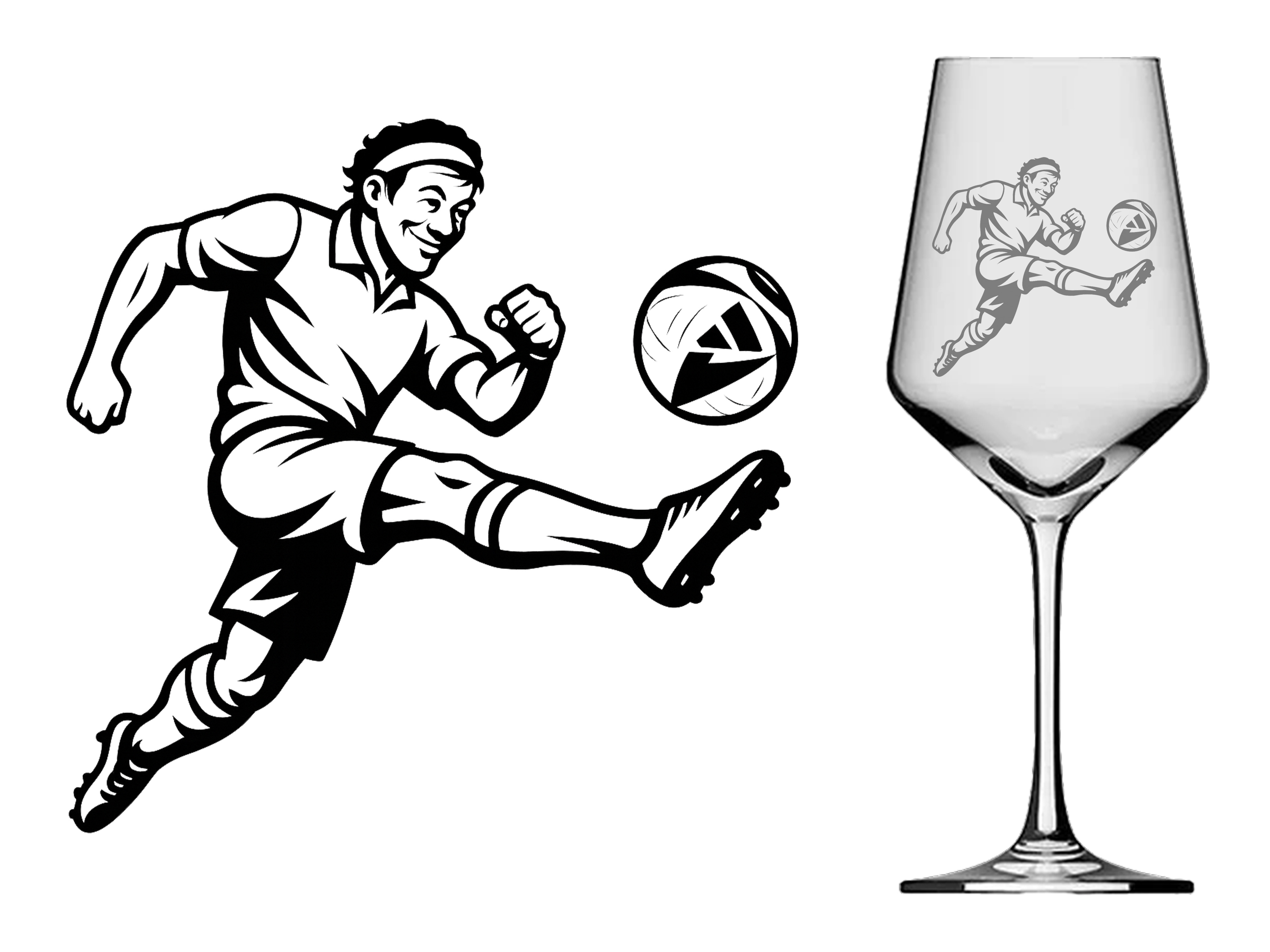 Weinglas mit Fussballgravur spülmaschinenfest 350 ml ideal für gesellige Abende - Vorschau 5