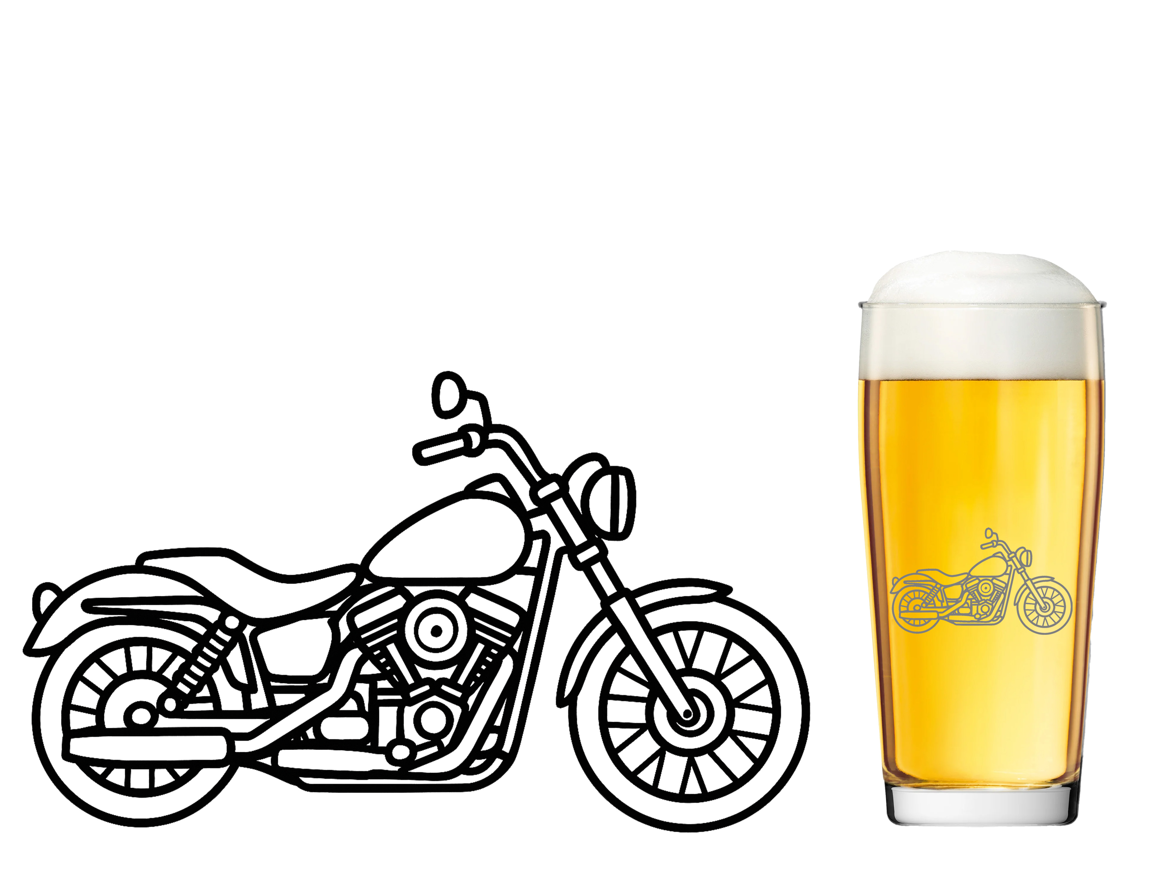 Bierglas mit Gravur Motorrad für Biker 500ml spülmaschinenfest elegantes Design - Vorschau 5