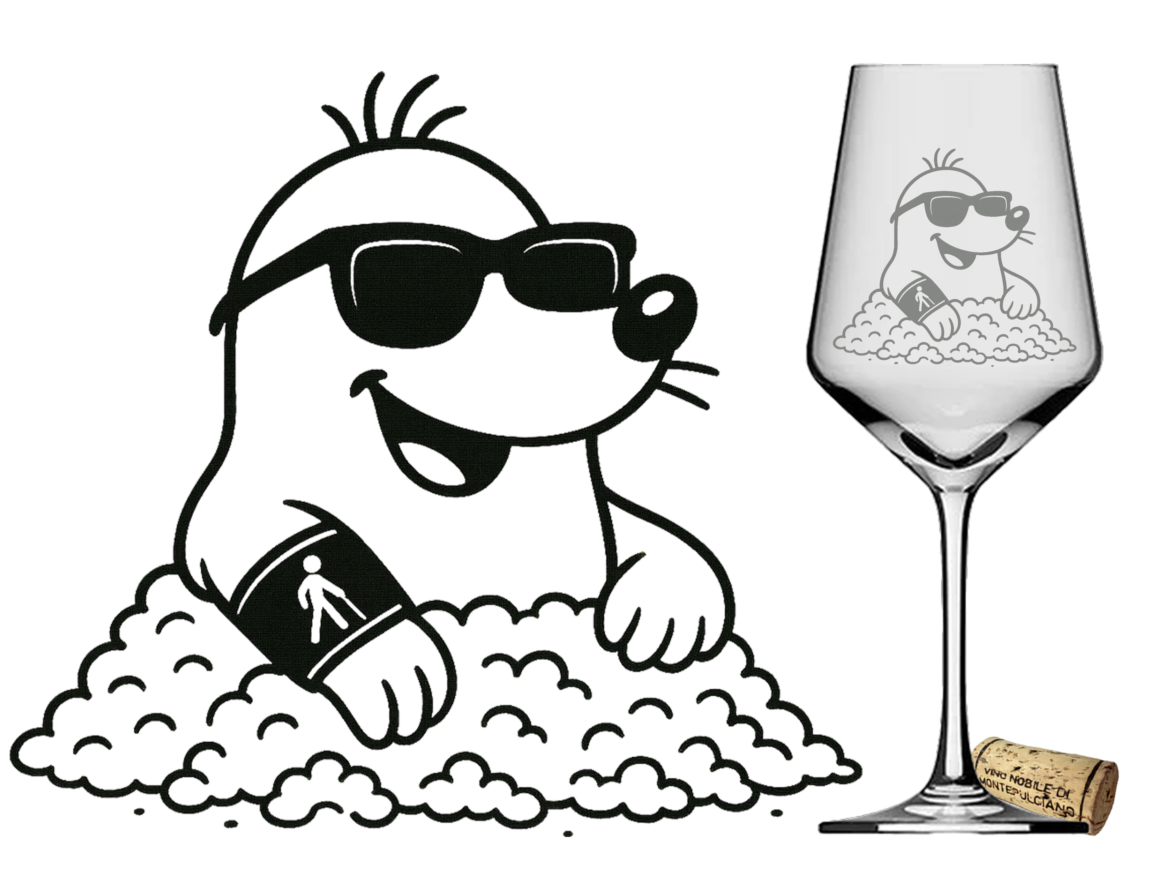 Weinglas Maulwurf 350ml spülmaschinenfest elegantes Design ideal für gesellige Abende - Vorschau 2