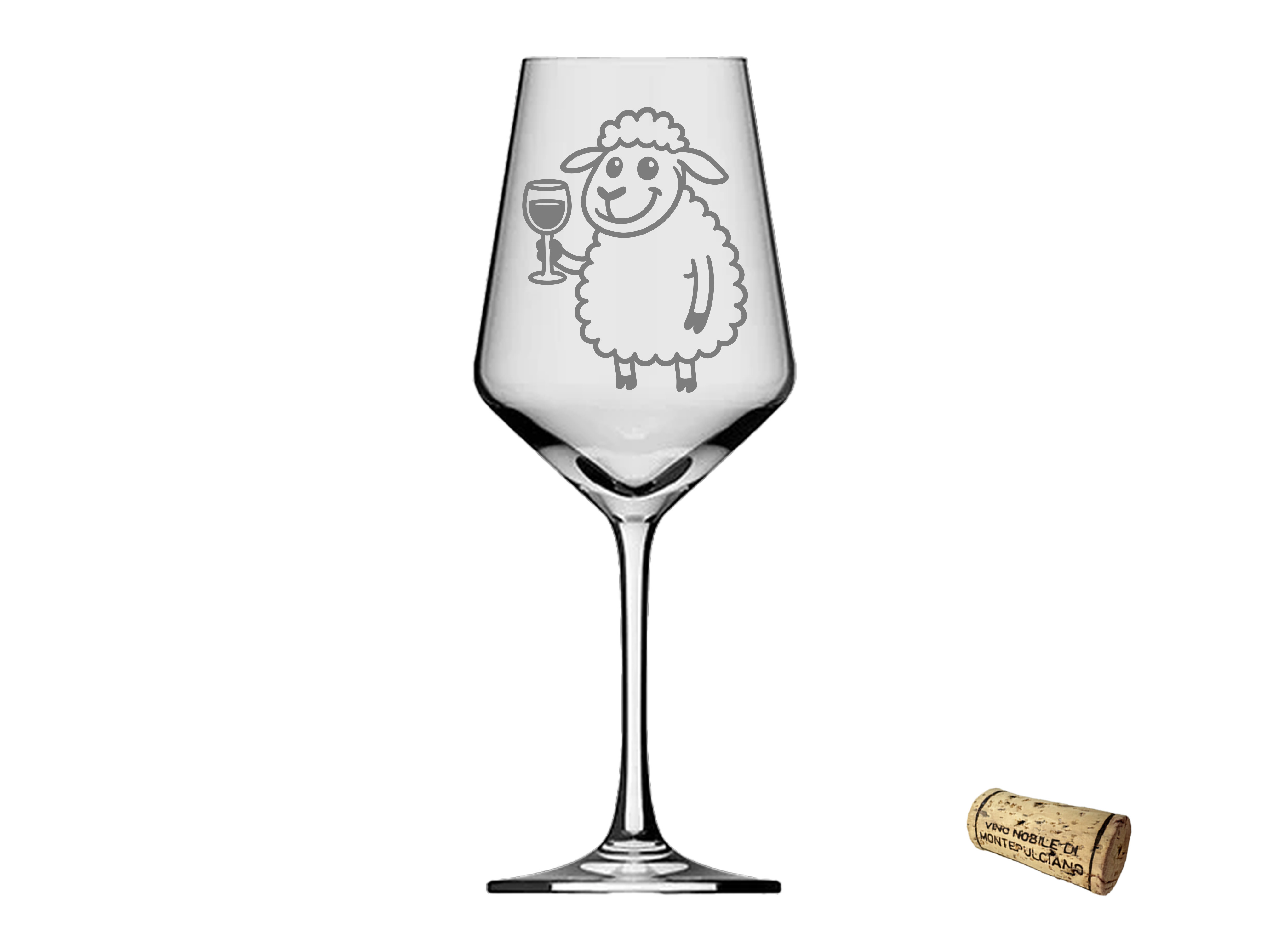 Weinglas Gravur Puppa Schaf trinkt Wein 350ml spülmaschinenfest für gesellige Abende