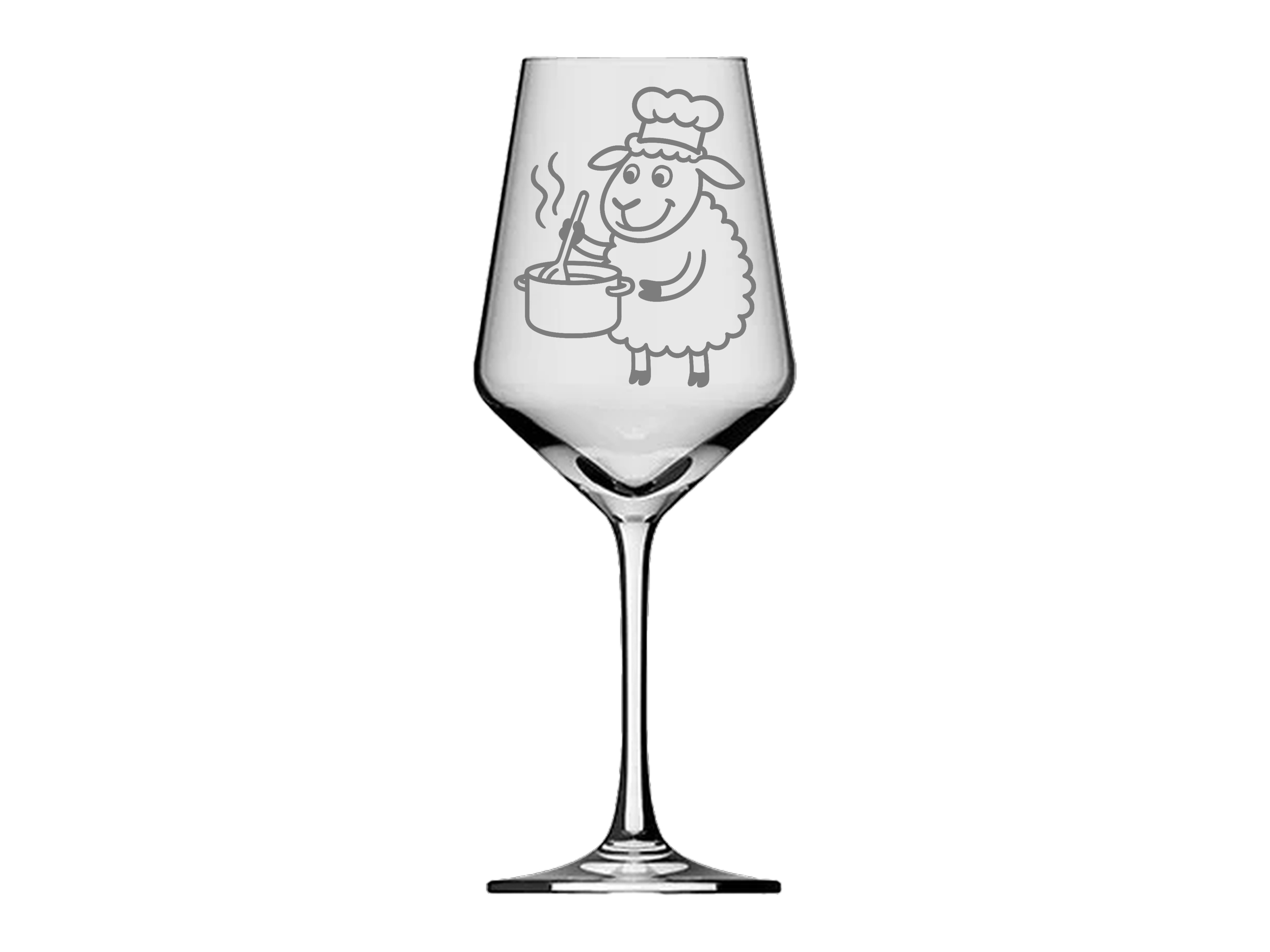 Weinglas Gravur Puppa Schaf kocht 350 ml elegant einzigartig für gesellige Abende