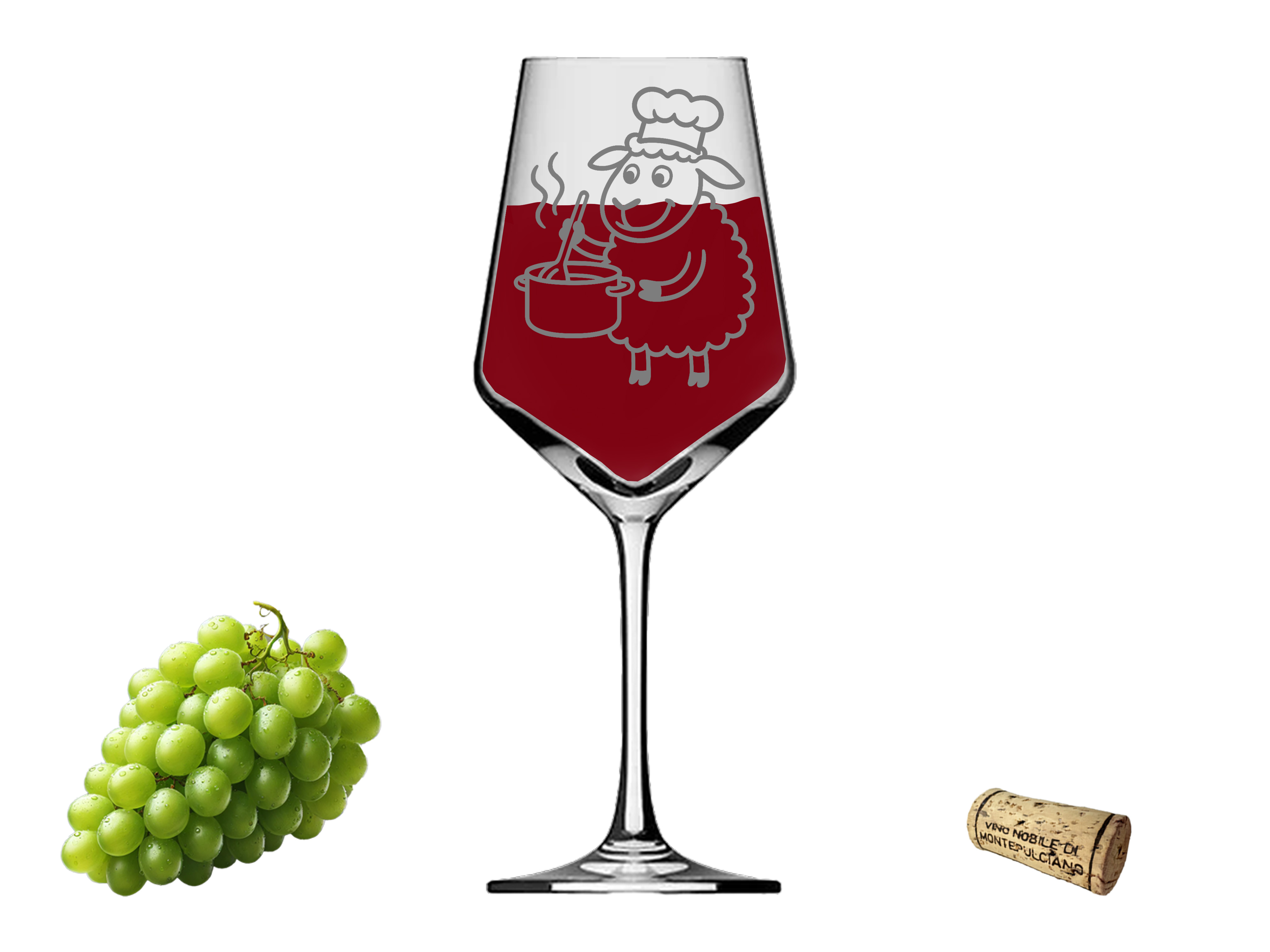Weinglas Gravur Puppa Schaf kocht 350 ml elegant und einzigartig für gesellige Abende - Vorschau 7