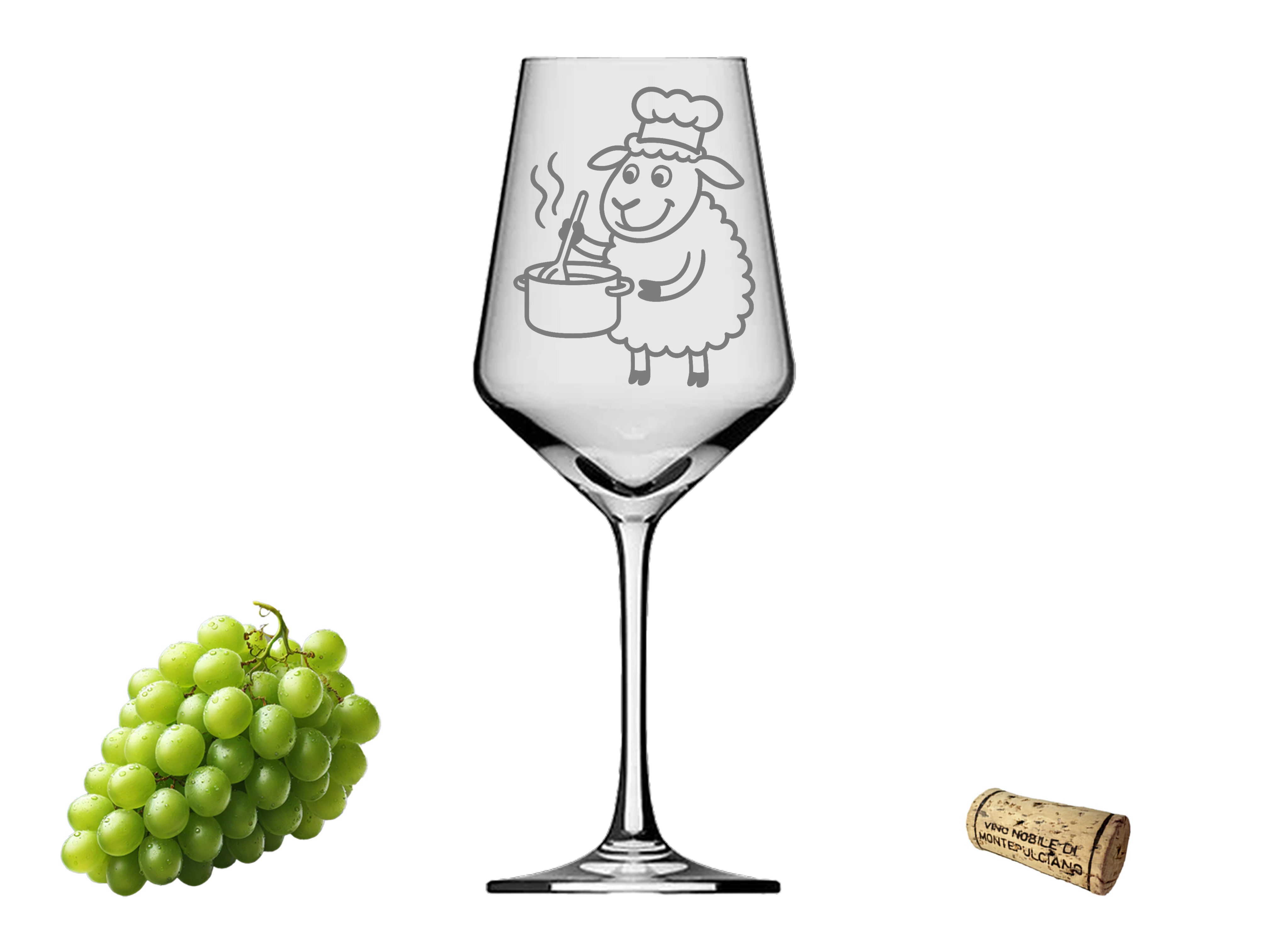 Weinglas Gravur Puppa Schaf kocht 350 ml elegant und einzigartig für gesellige Abende - Vorschau 2