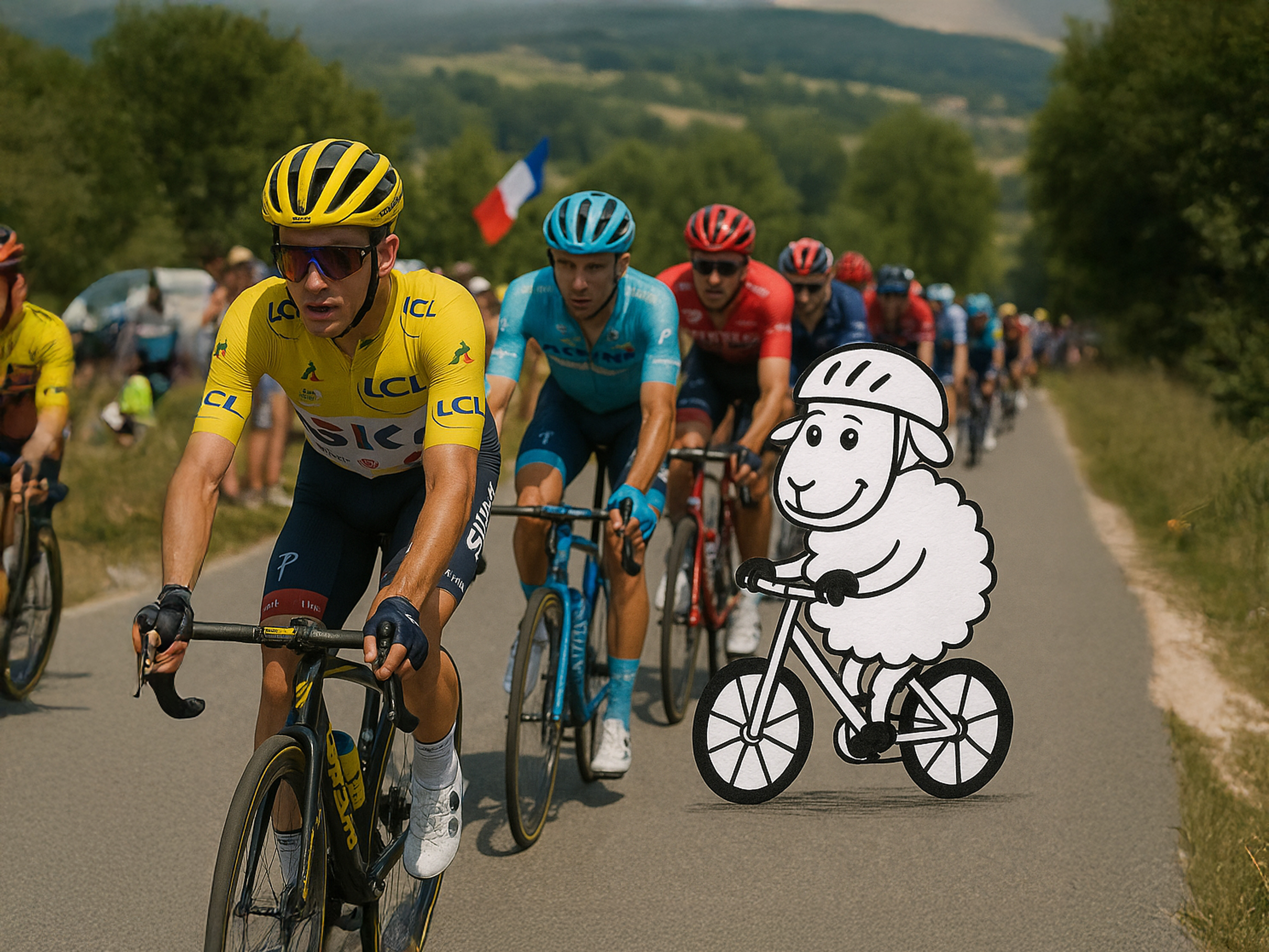 Weinglas Puppa Schaf auf dem Fahrrad elegant vielseitig für Wein und Getränke - Vorschau 3