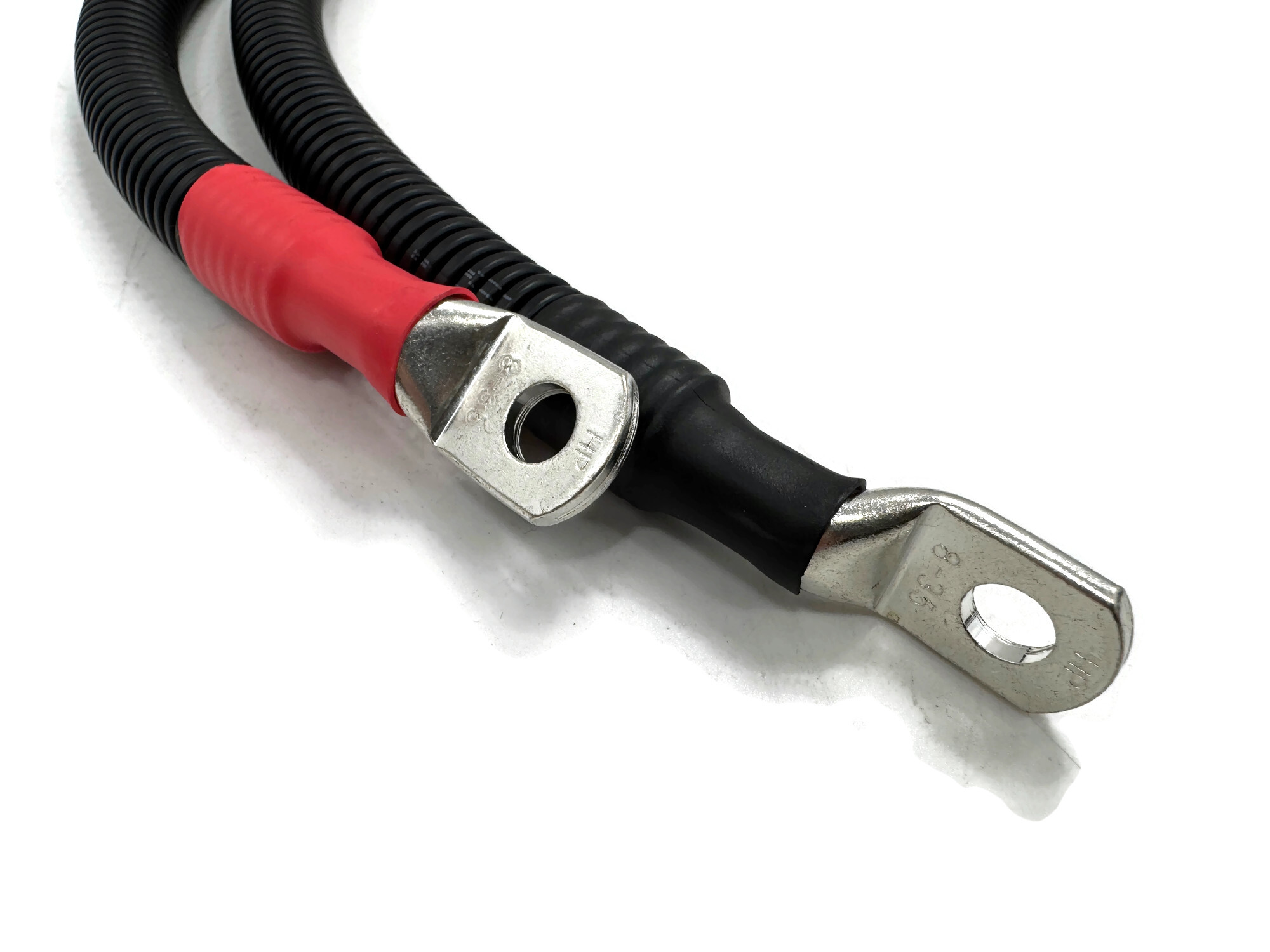 Batteriekabel Set 35 mm² 80cm mit Wellrohrschutz M8 Rot Schwarz flexibel für KFZ Boot Motorrad - Vorschau 2