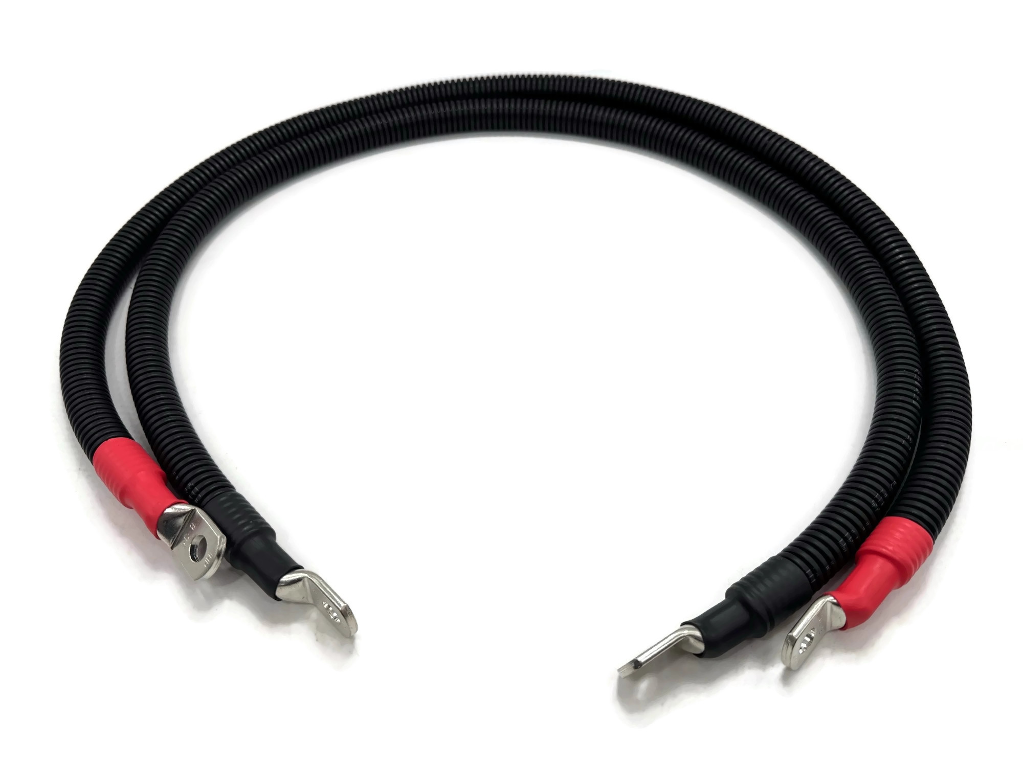 Batteriekabel Set 35 mm² 80cm mit Wellrohrschutz M8 Rot Schwarz flexibel für KFZ Boot Motorrad - Vorschau 7