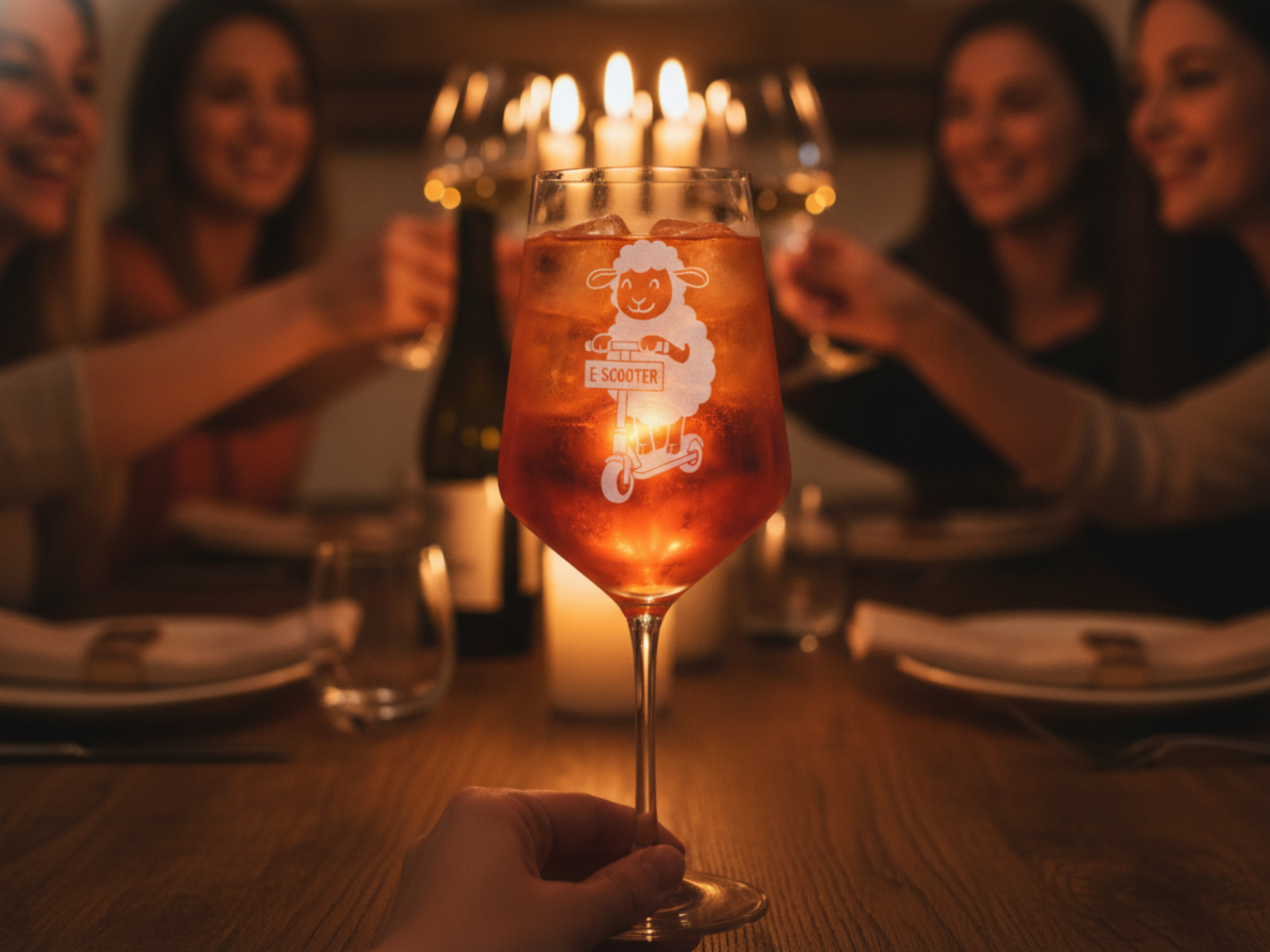 Weinglas Gravur Puppa Schaf E-Scooter Bier 350ml spülmaschinenfest für gesellige Abende - Vorschau 3