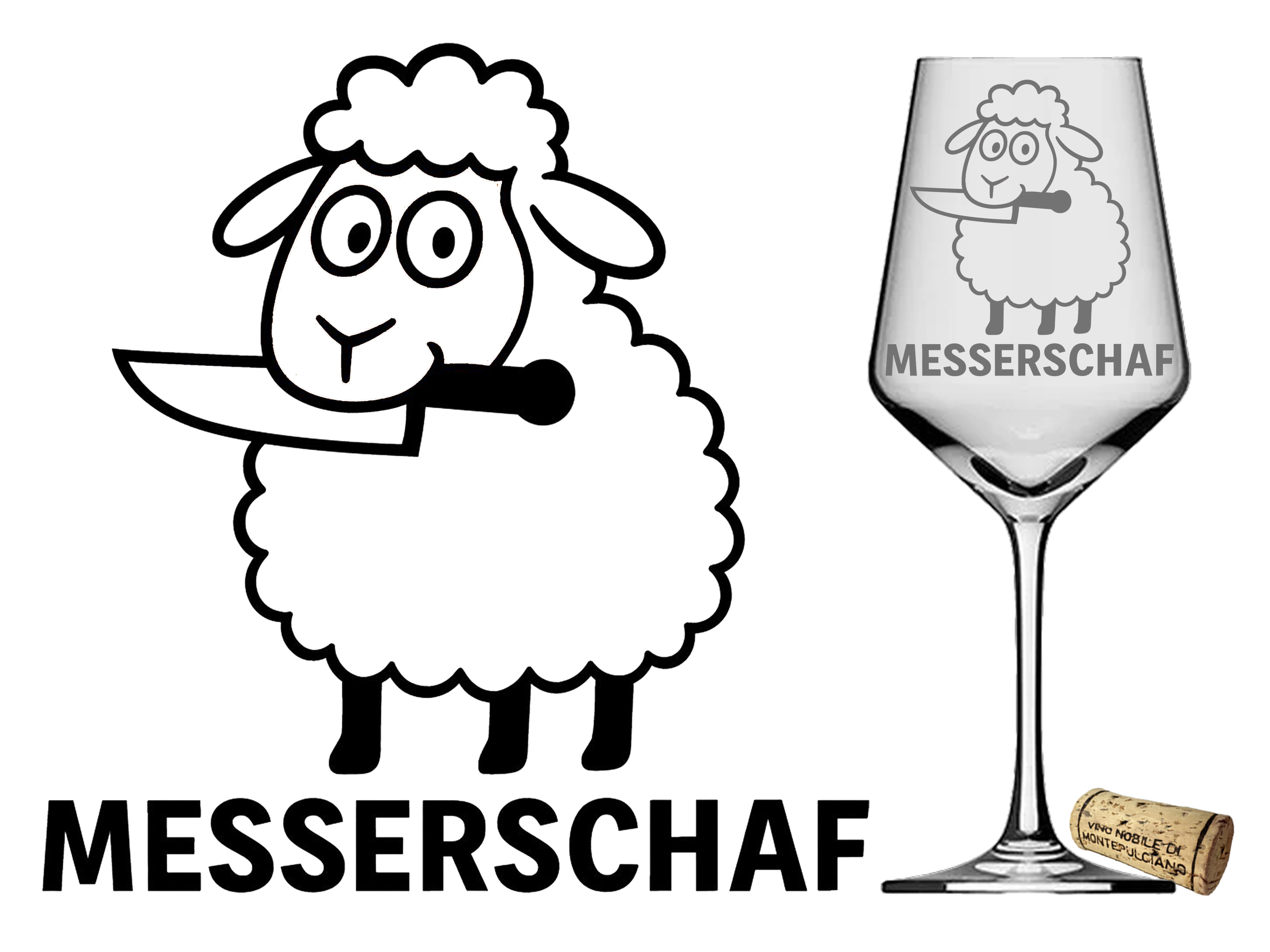 Weinglas Gravur Puppa Messerschaf 350ml spülmaschinenfest stilvoll geniessen - Vorschau 5