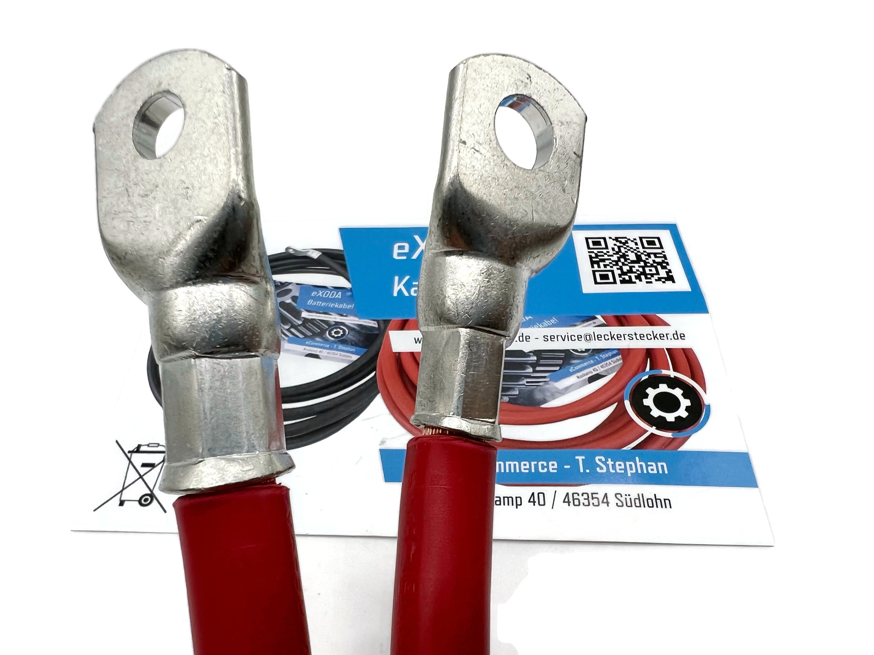 Batteriekabel 70 mm² 1,8m mit M8 Kabelschuhen Rot flexibles hochwertiges Kabel 3136 Watt - Vorschau 5
