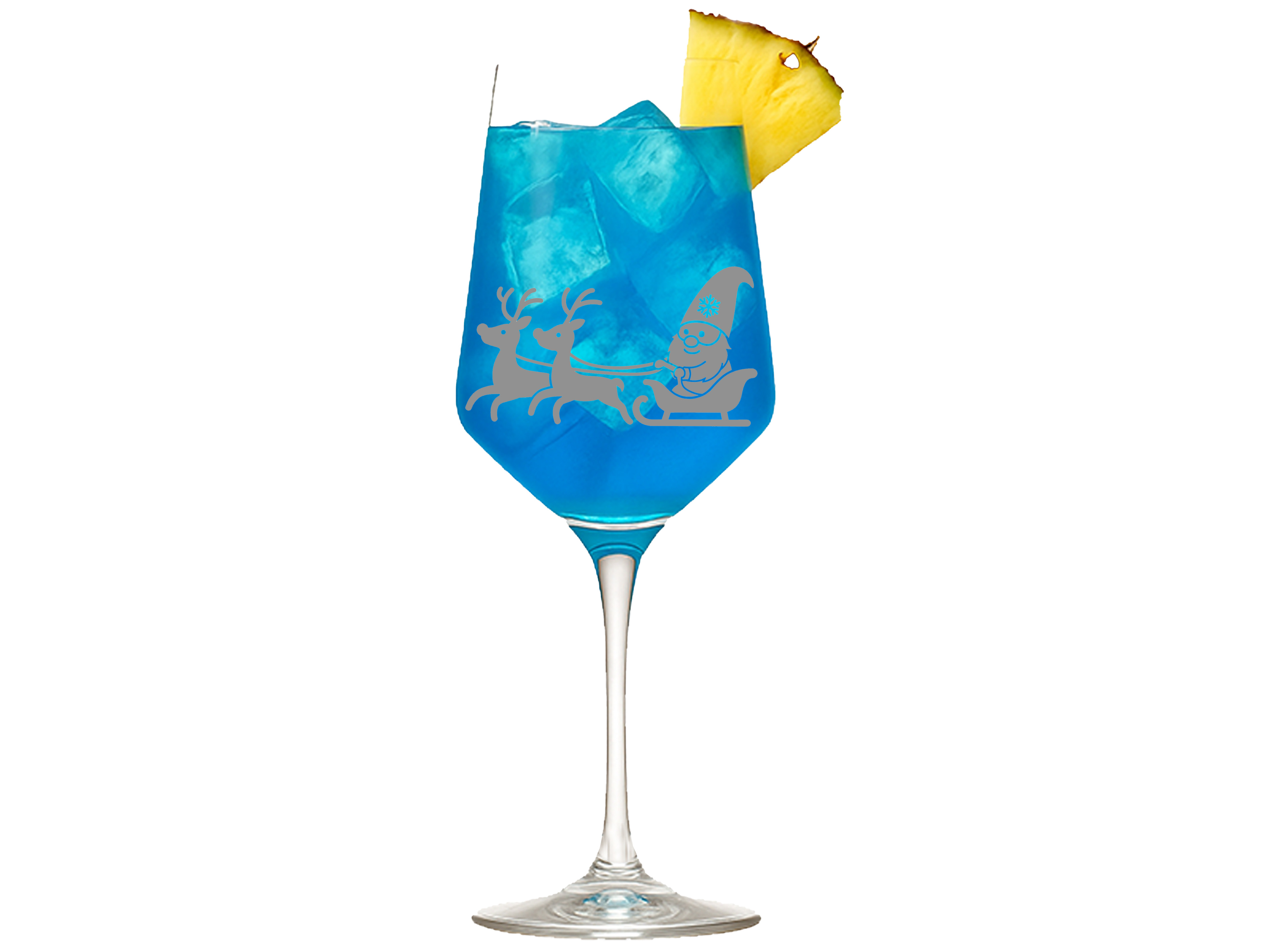 Weinglas Weihnachtswichtel mit Rentierschlitten 350ml spülmaschinenfest ideal für Glühwein - Vorschau 6