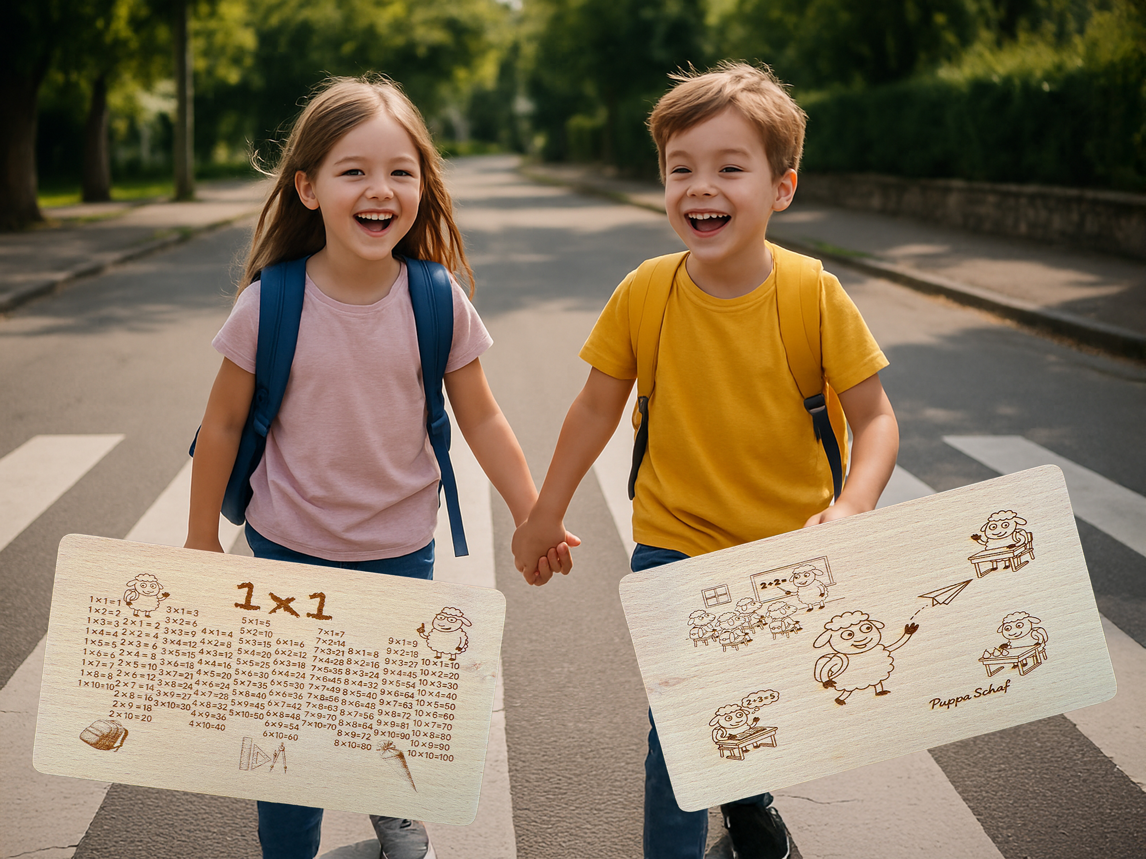 Frühstücksbrettchen Puppa Schaf und kleines 1x1 mit Lerntipps für Grundschüler - Vorschau 2