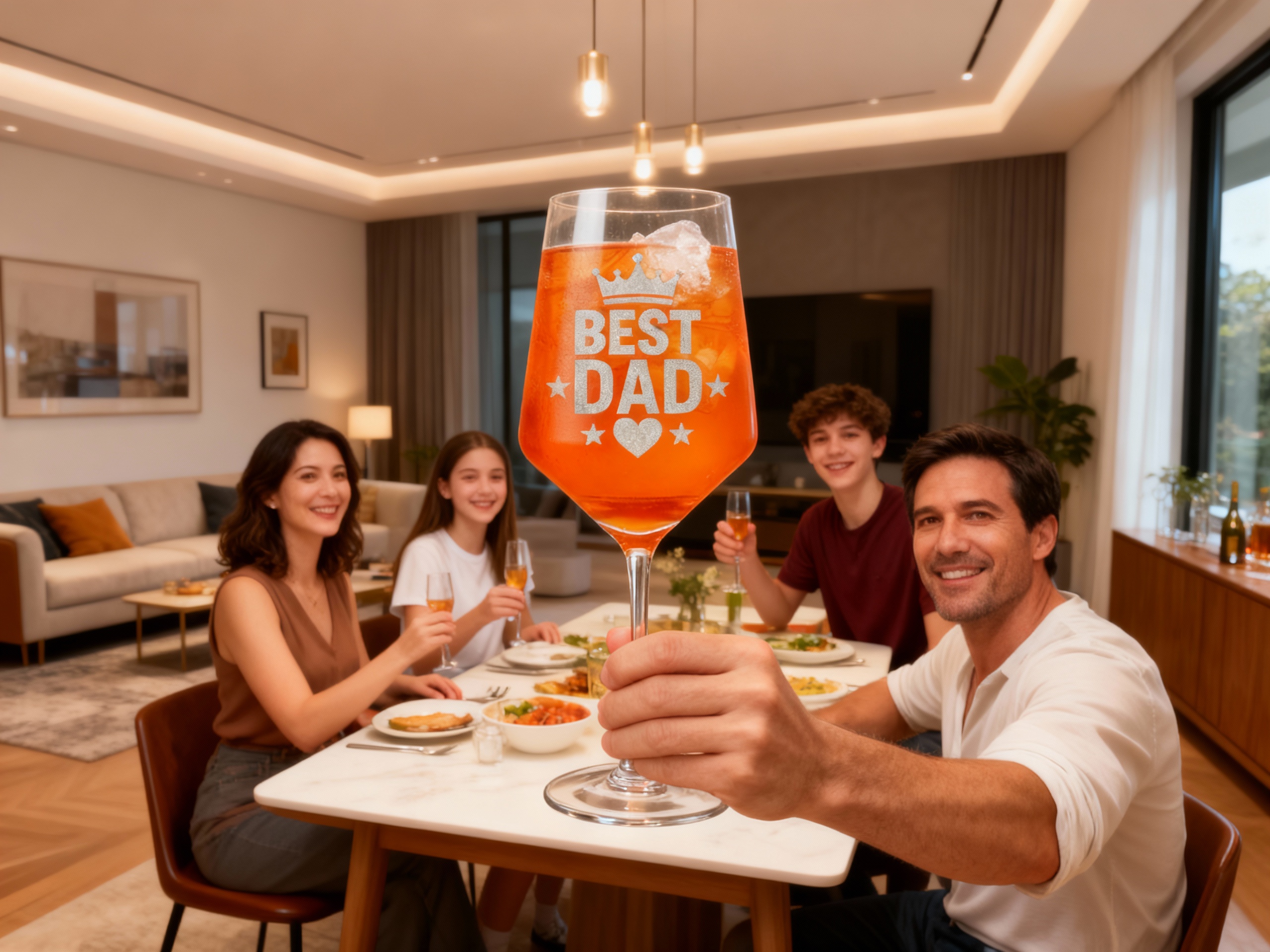 1x Weinglas Gravur Bester Papa der Welt 350ml spülmaschinenfest für gesellige Feiern - Vorschau 2