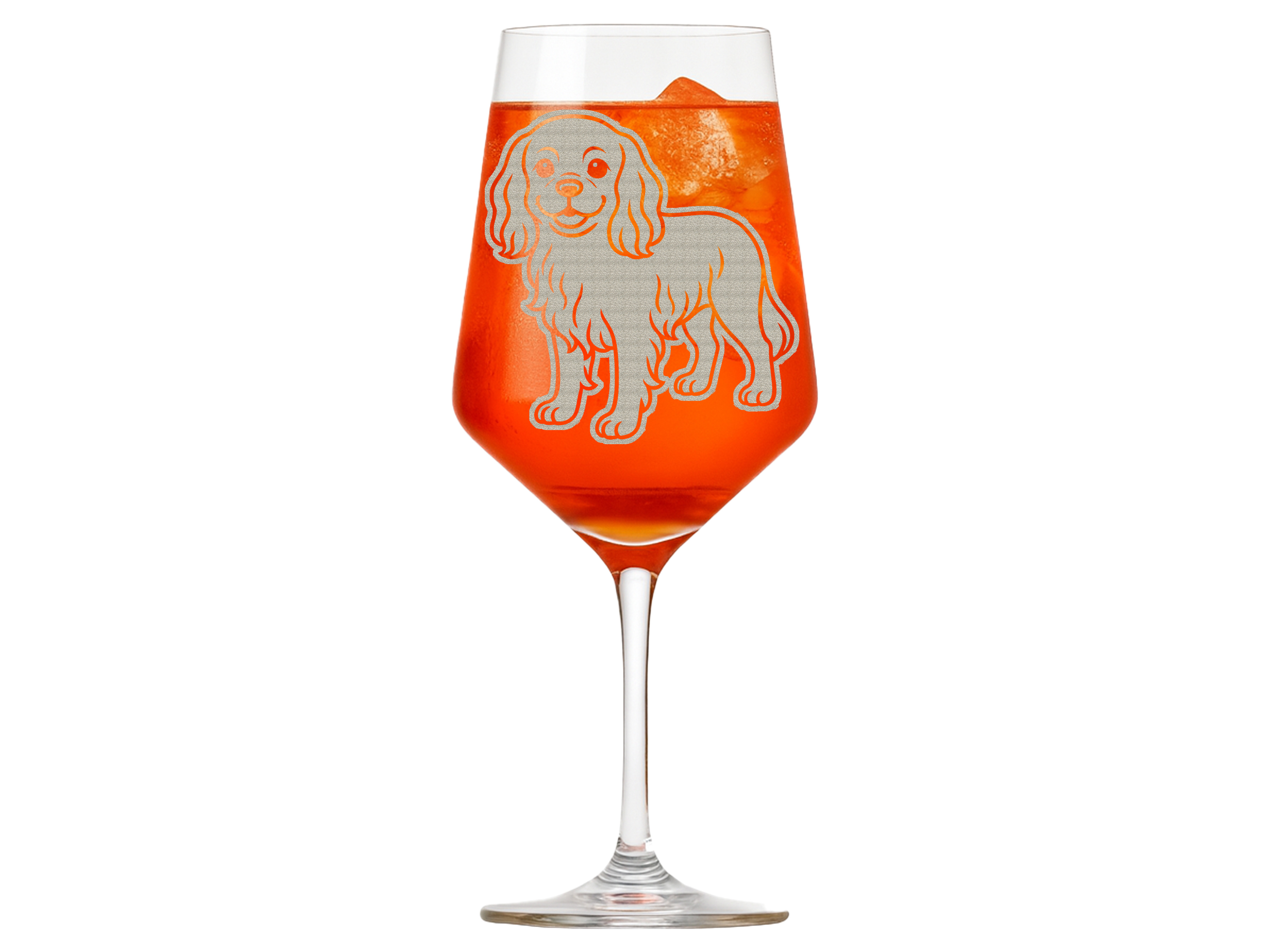 Weinglas mit graviertem Cavalier King Charles Spaniel 350 ml spülmaschinenfest für Tierliebhaber - Vorschau 3