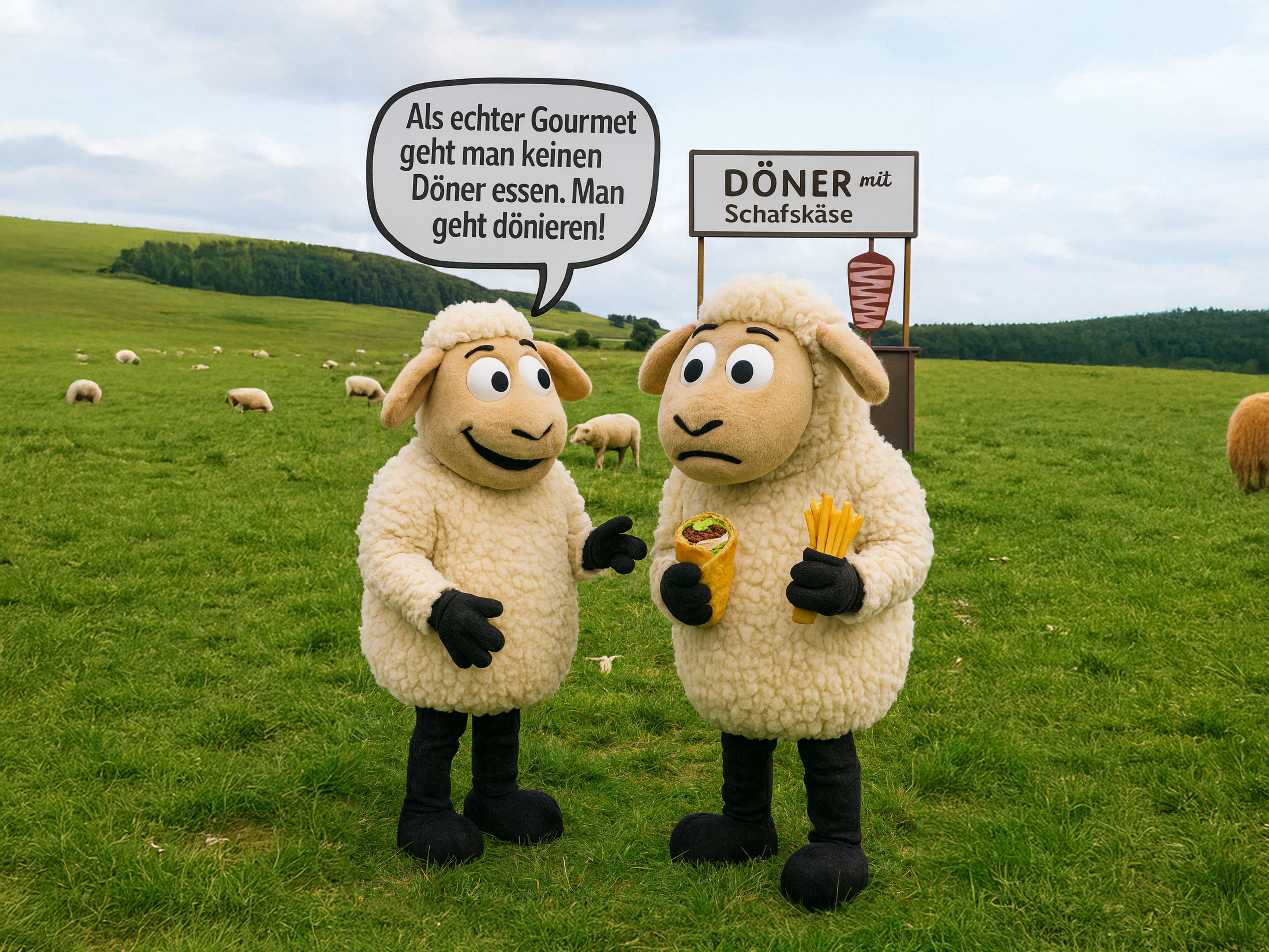 Weinglas Comic Gravur Puppa Döner Schaf Dönierglas 350ml spülmaschinenfest - Vorschau 2