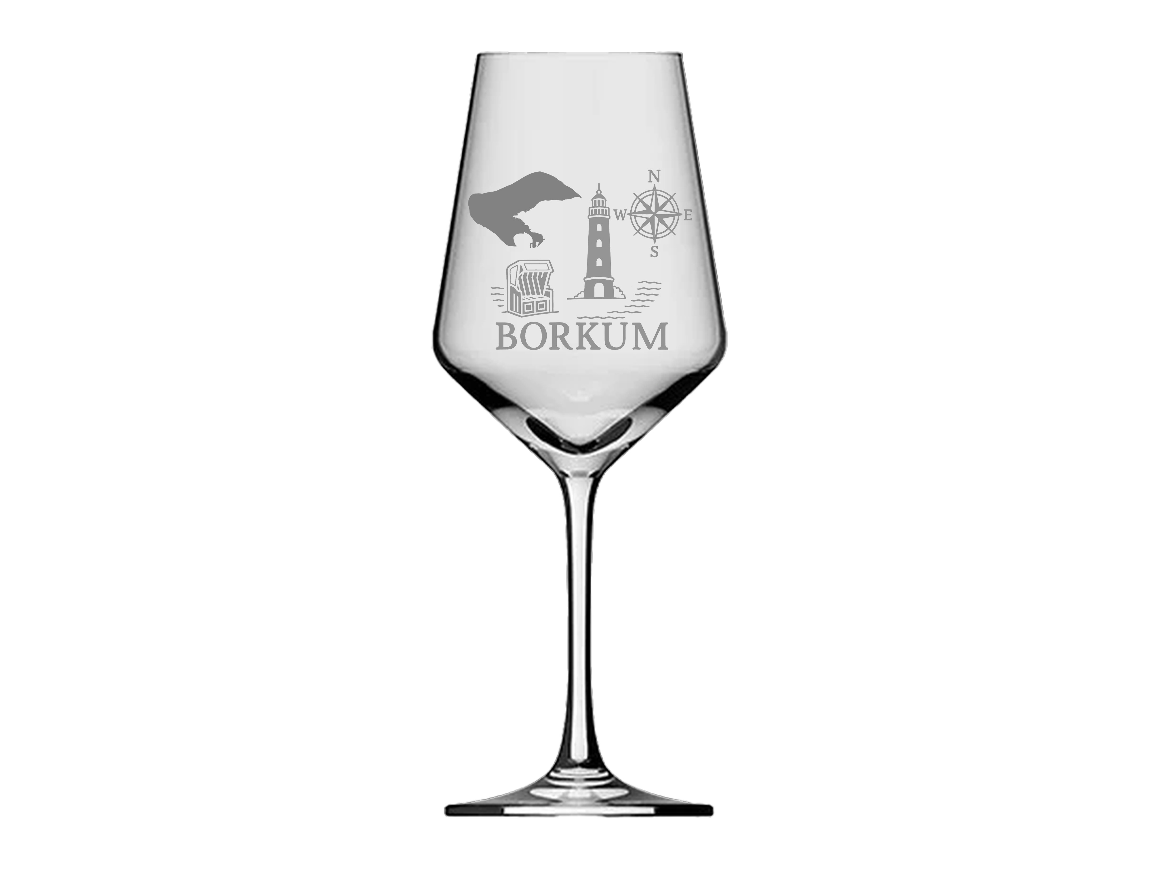 Weinglas Borkum 350ml spülmaschinenfest - stilvolles Trinkgefäß mit Gravur - Vorschau 3