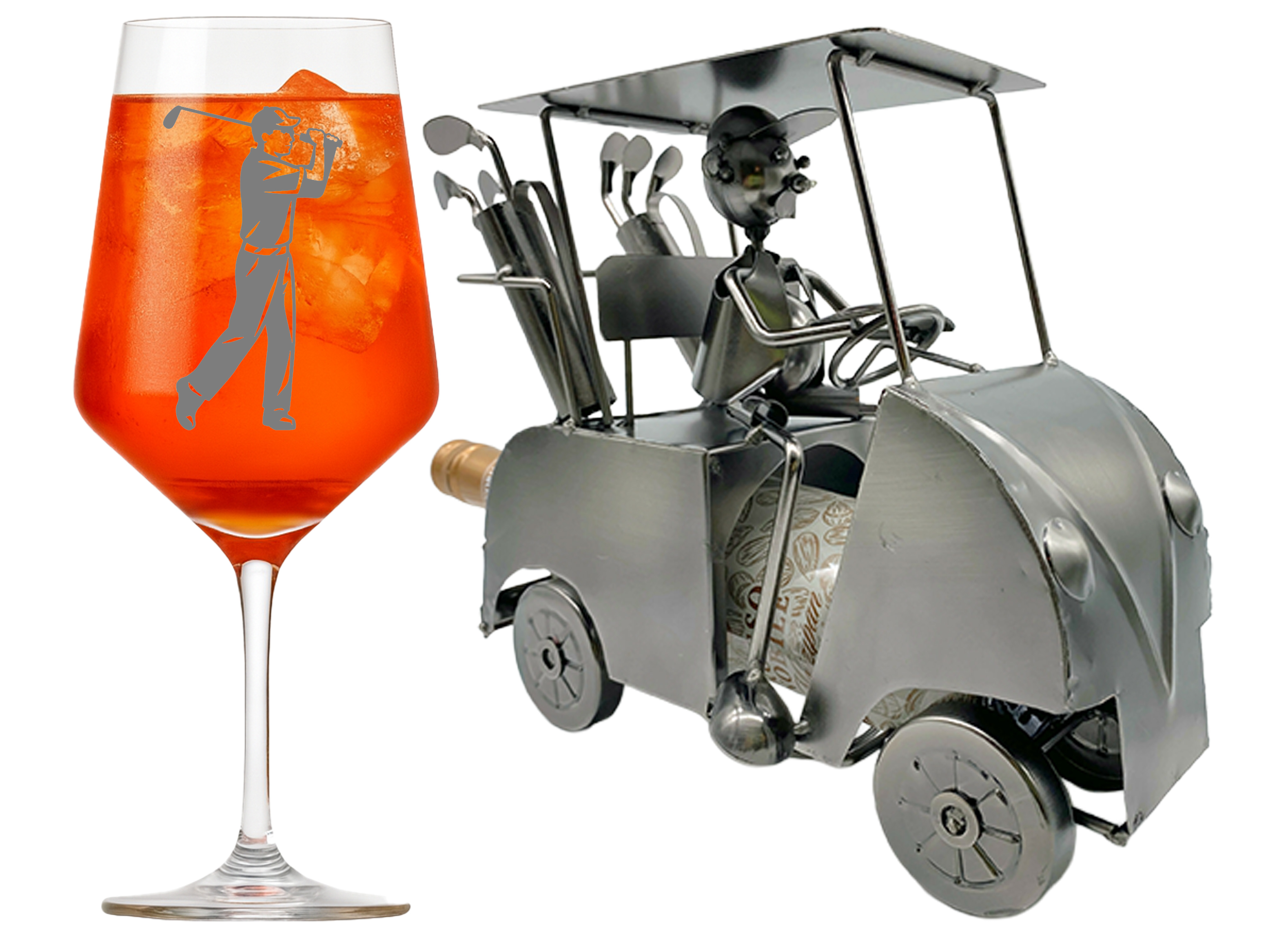 Weinglas mit Gravur Golfer Set