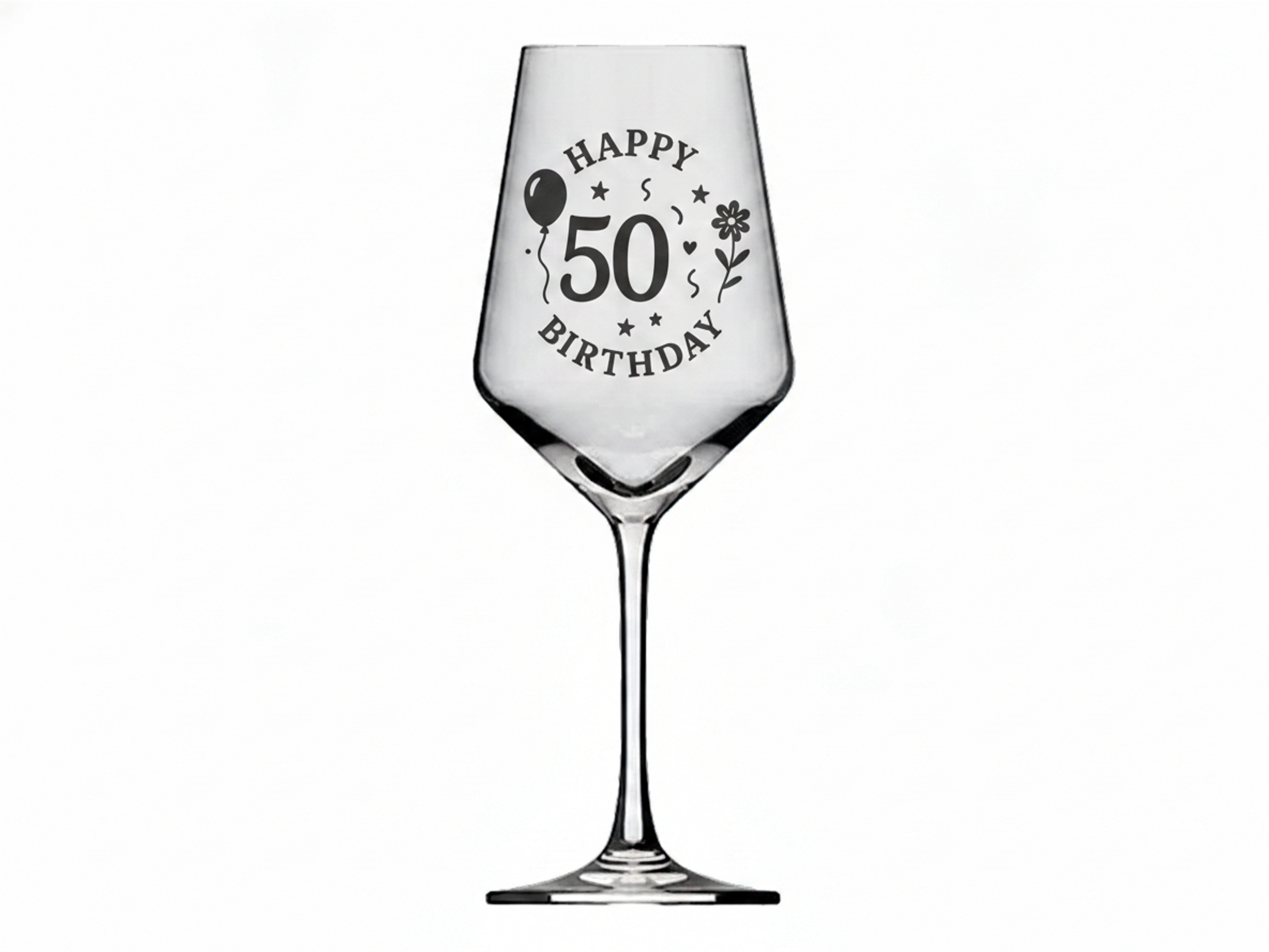 Weinglas Gravur Happy Birthday 50 Geburtstag 350ml spülmaschinenfest - Vorschau 6