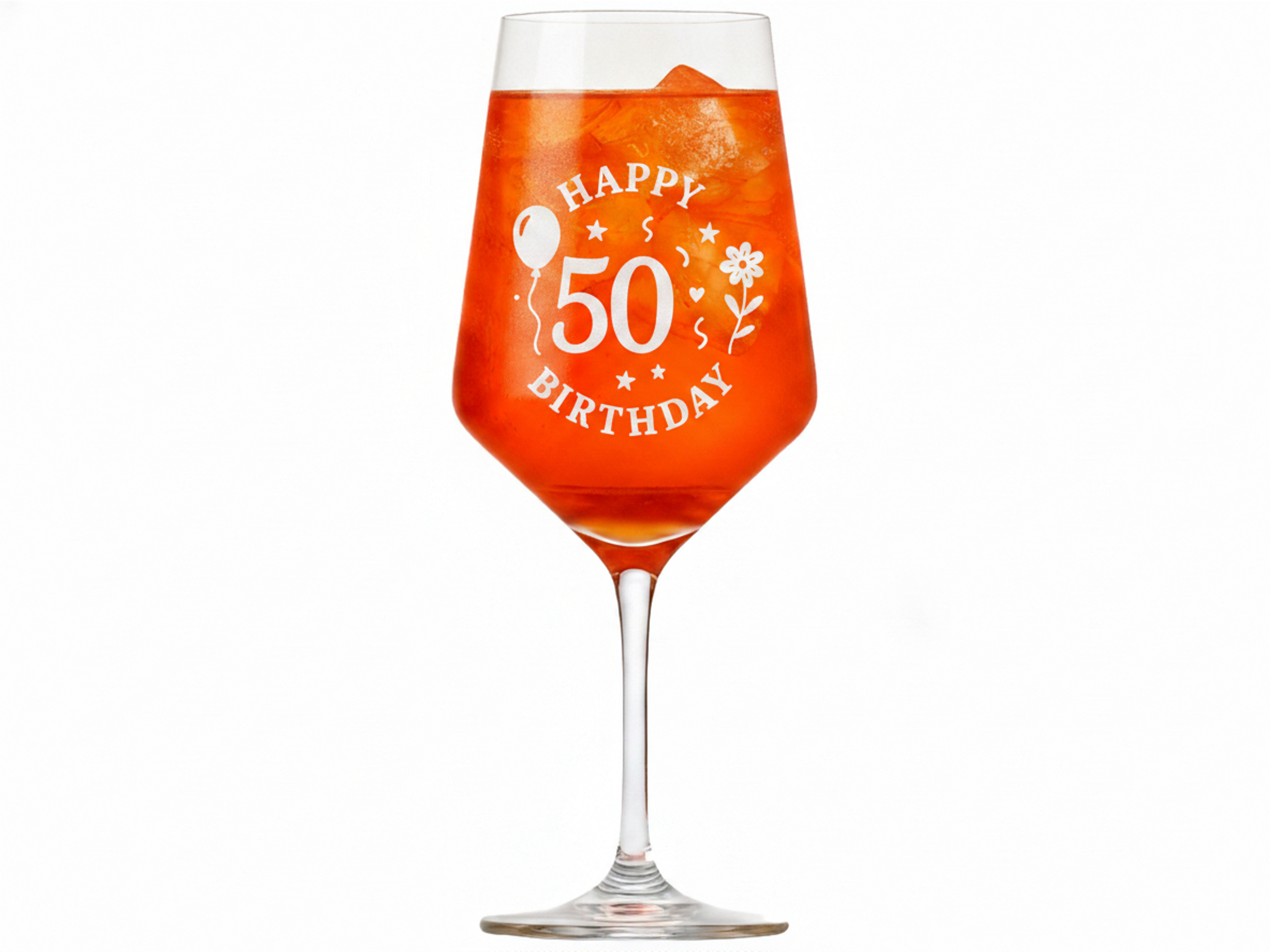 Weinglas Gravur Happy Birthday 50 Geburtstag 350ml spülmaschinenfest - Vorschau 5