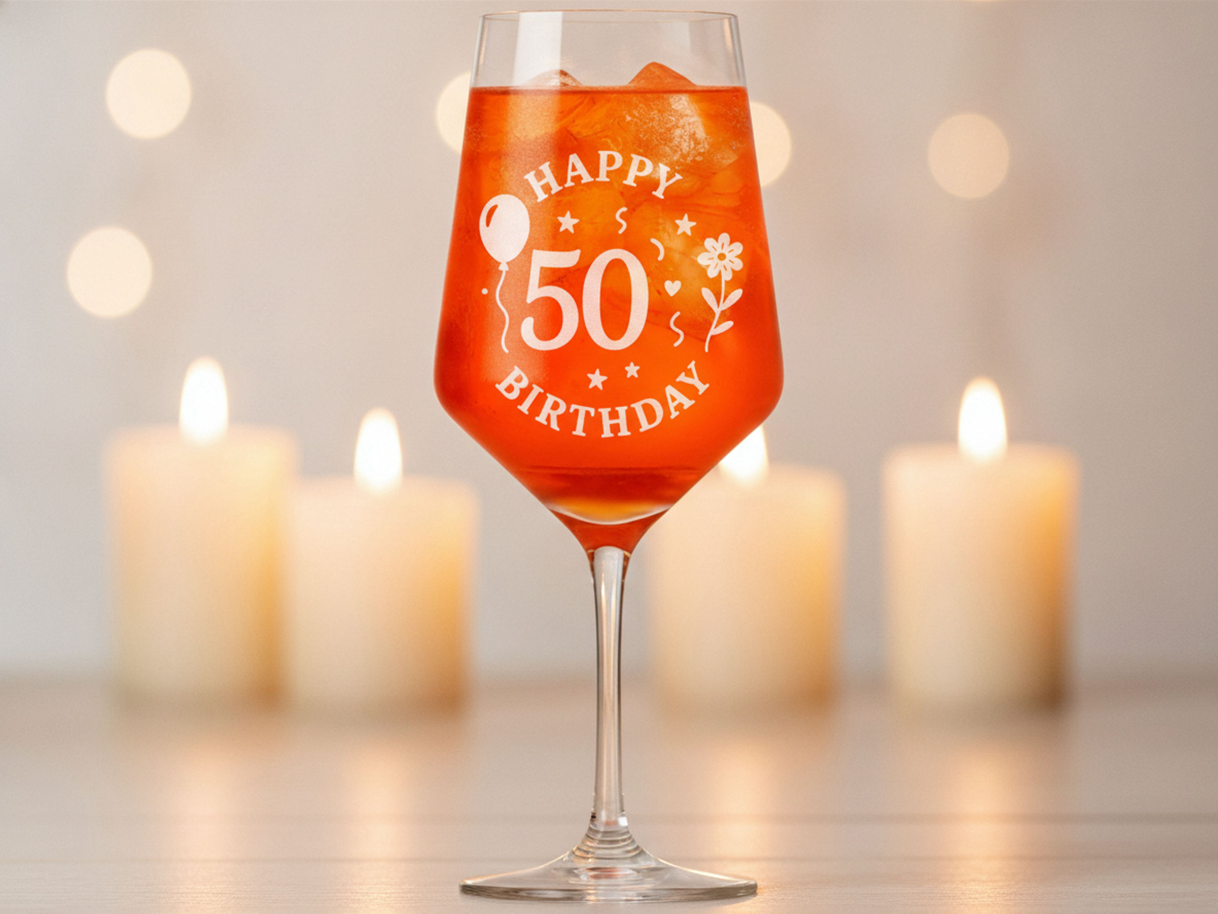 Weinglas Gravur Happy Birthday 50 Geburtstag 350ml spülmaschinenfest - Vorschau 2