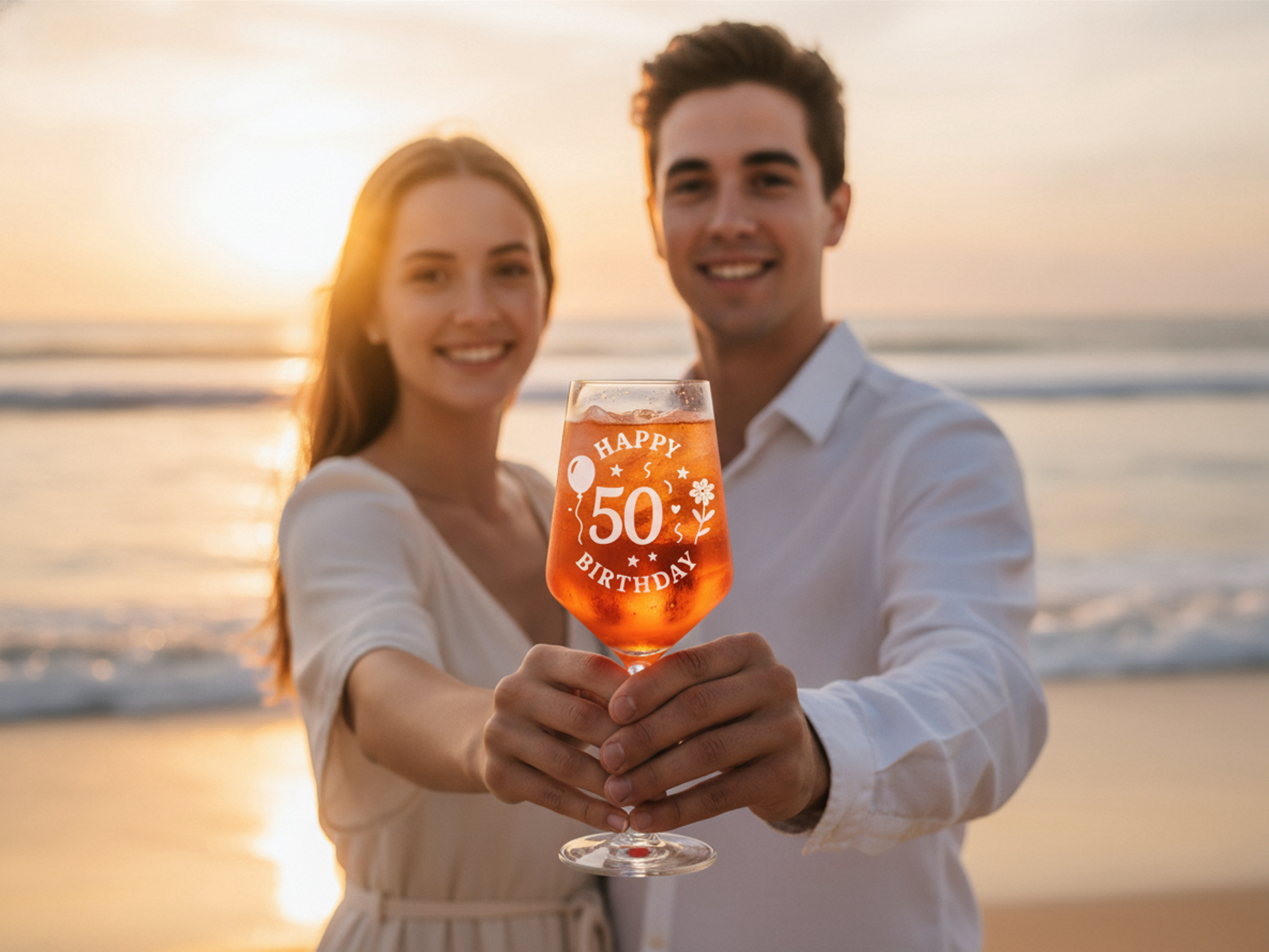 Weinglas Gravur Happy Birthday 50 Geburtstag 350ml spülmaschinenfest - Vorschau 4