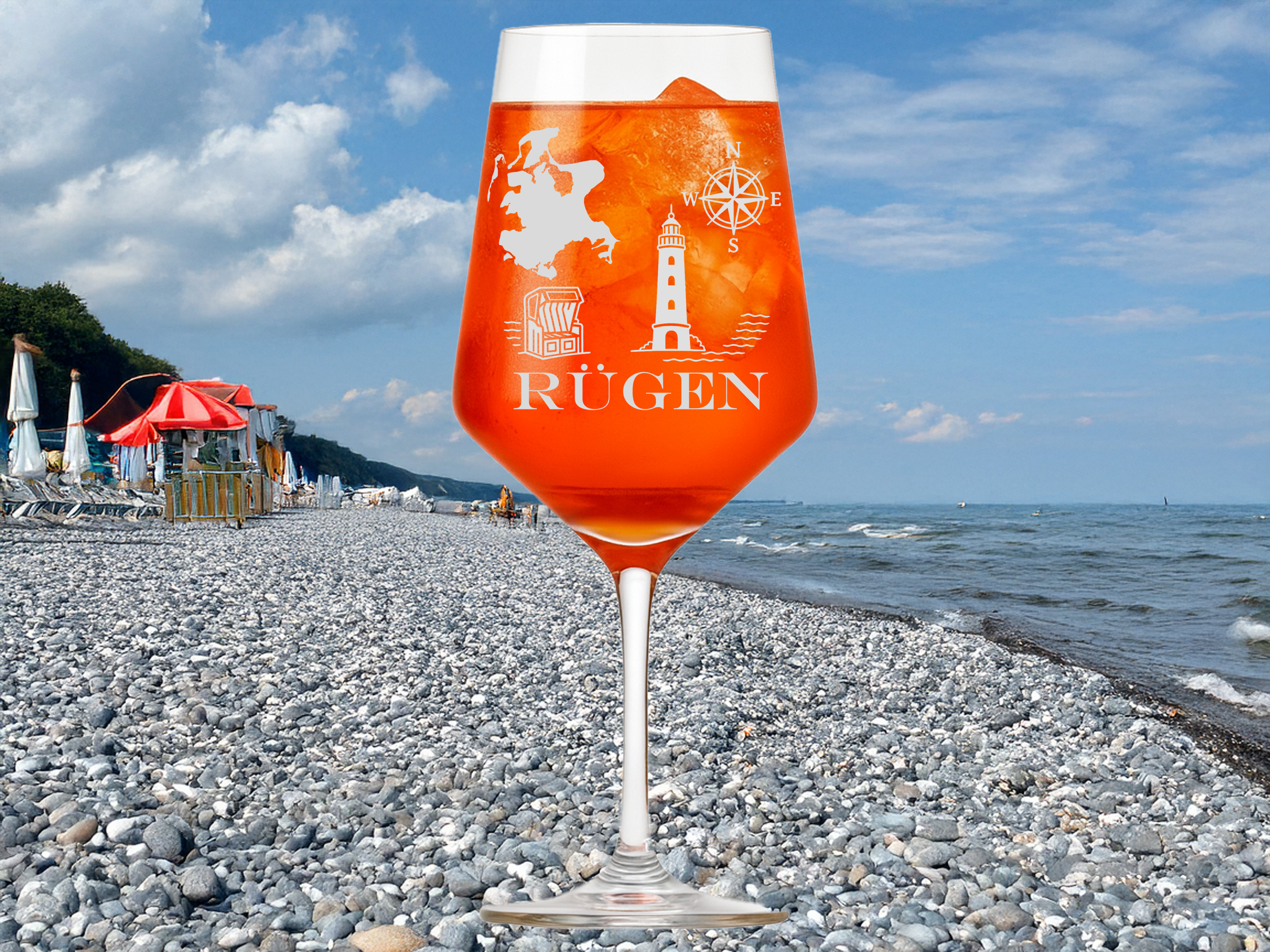 Weinglas elegante Gravur der Insel Rügen spülmaschinenfest 350 ml ideal für Weinliebhaber - Vorschau 2