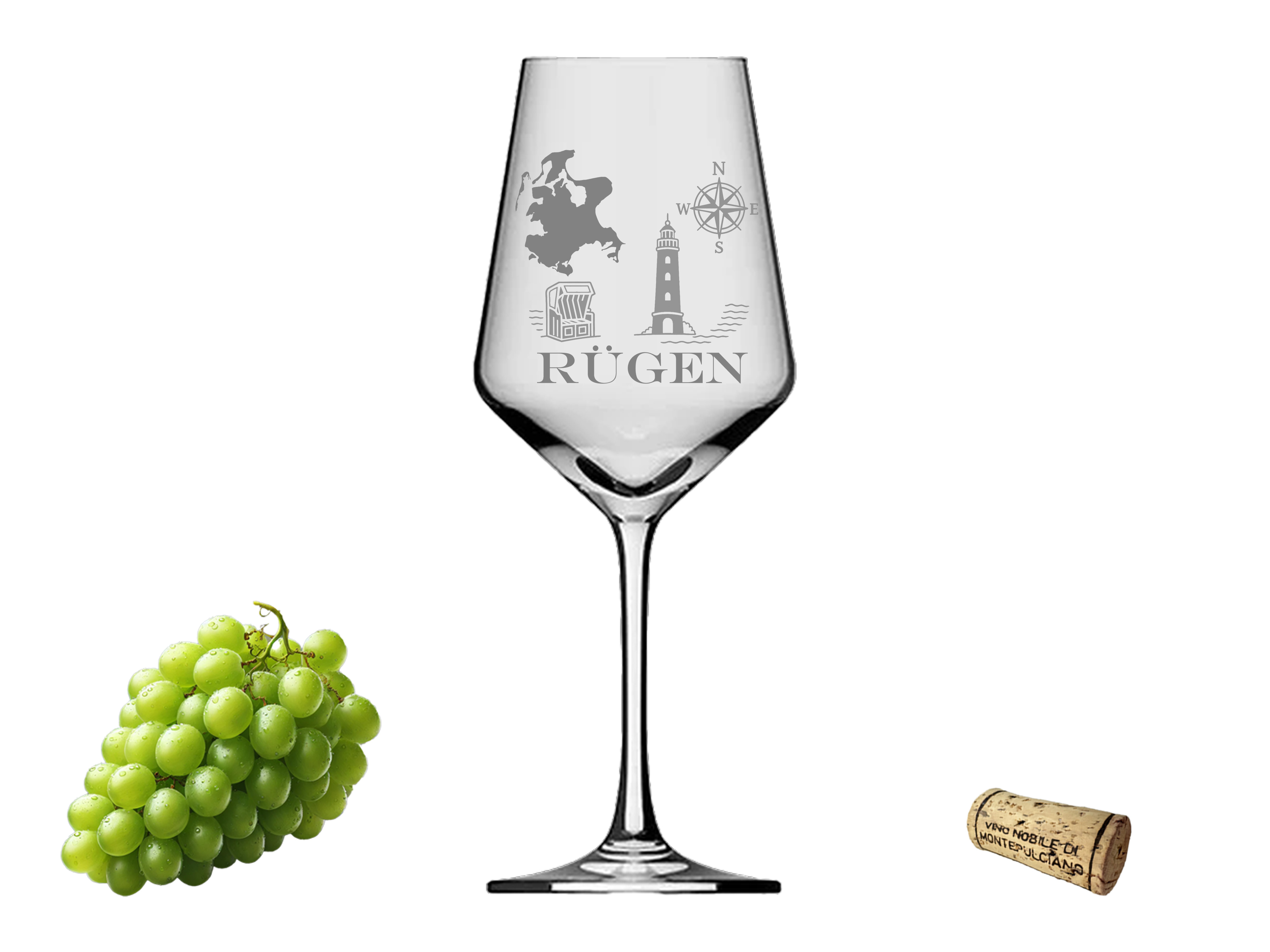 Weinglas elegante Gravur der Insel Rügen spülmaschinenfest 350 ml ideal für Weinliebhaber - Vorschau 4