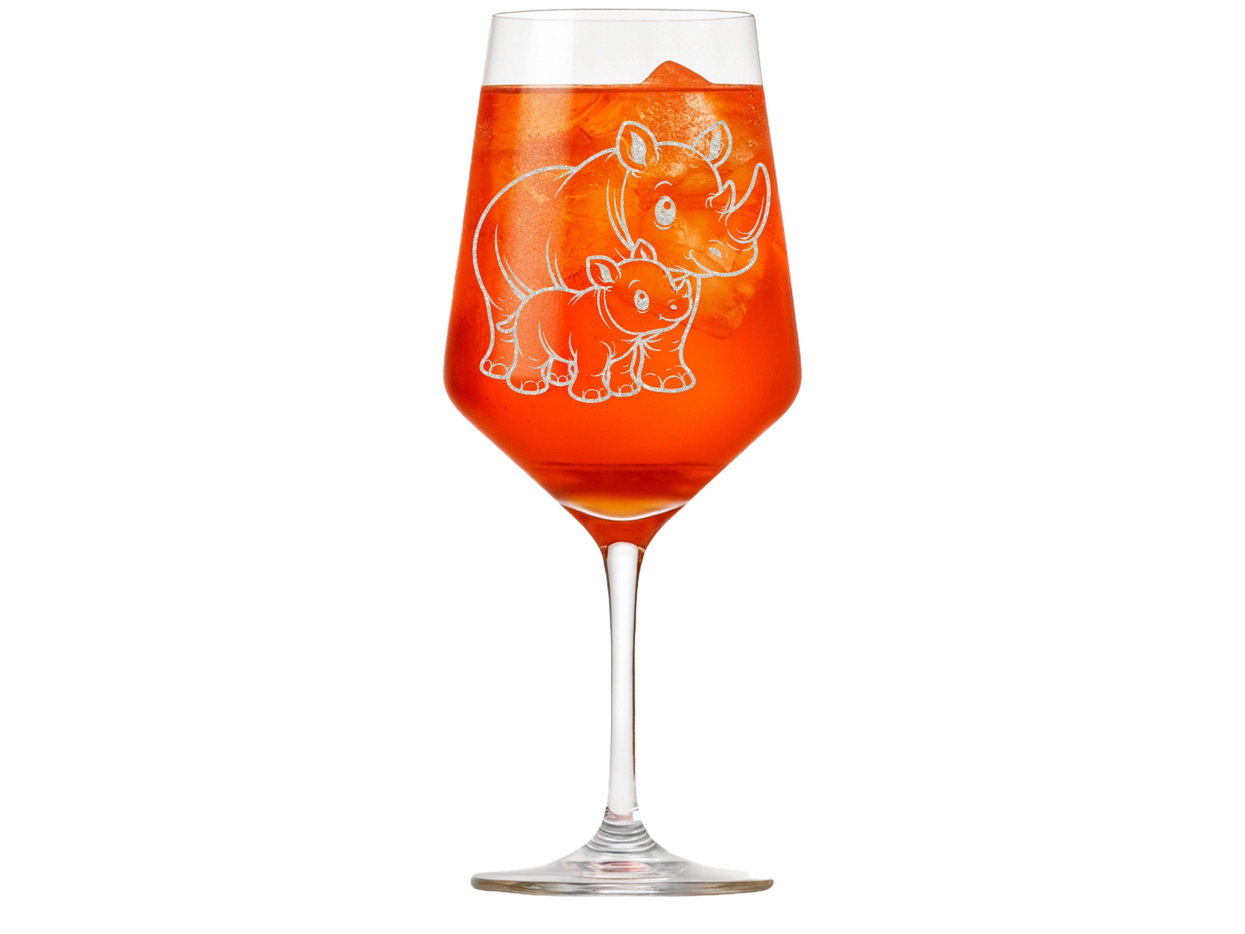 Weinglas Nashorn Gravur Baby 350ml spülmaschinenfest für Geselligkeit und Tischdeko - Vorschau 3