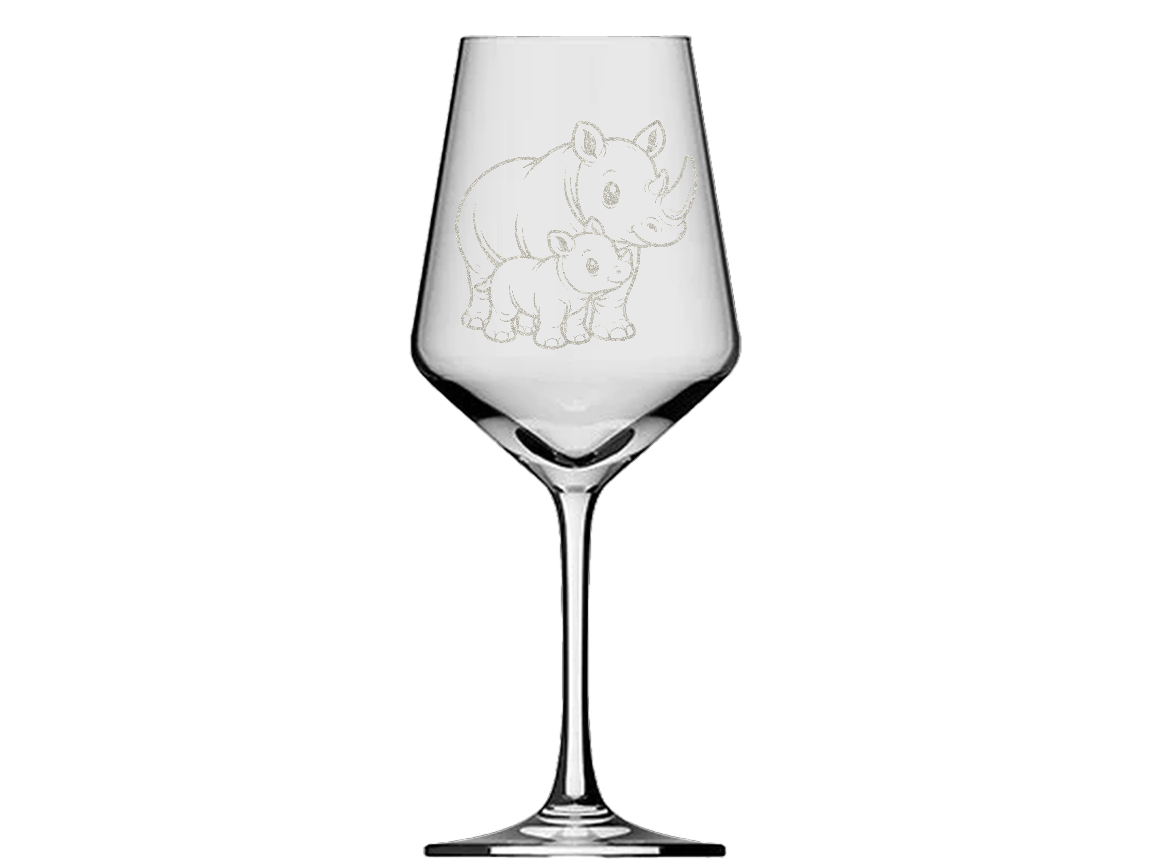 Weinglas Nashorn Gravur Baby 350ml spülmaschinenfest für Geselligkeit und Tischdeko - Vorschau 4