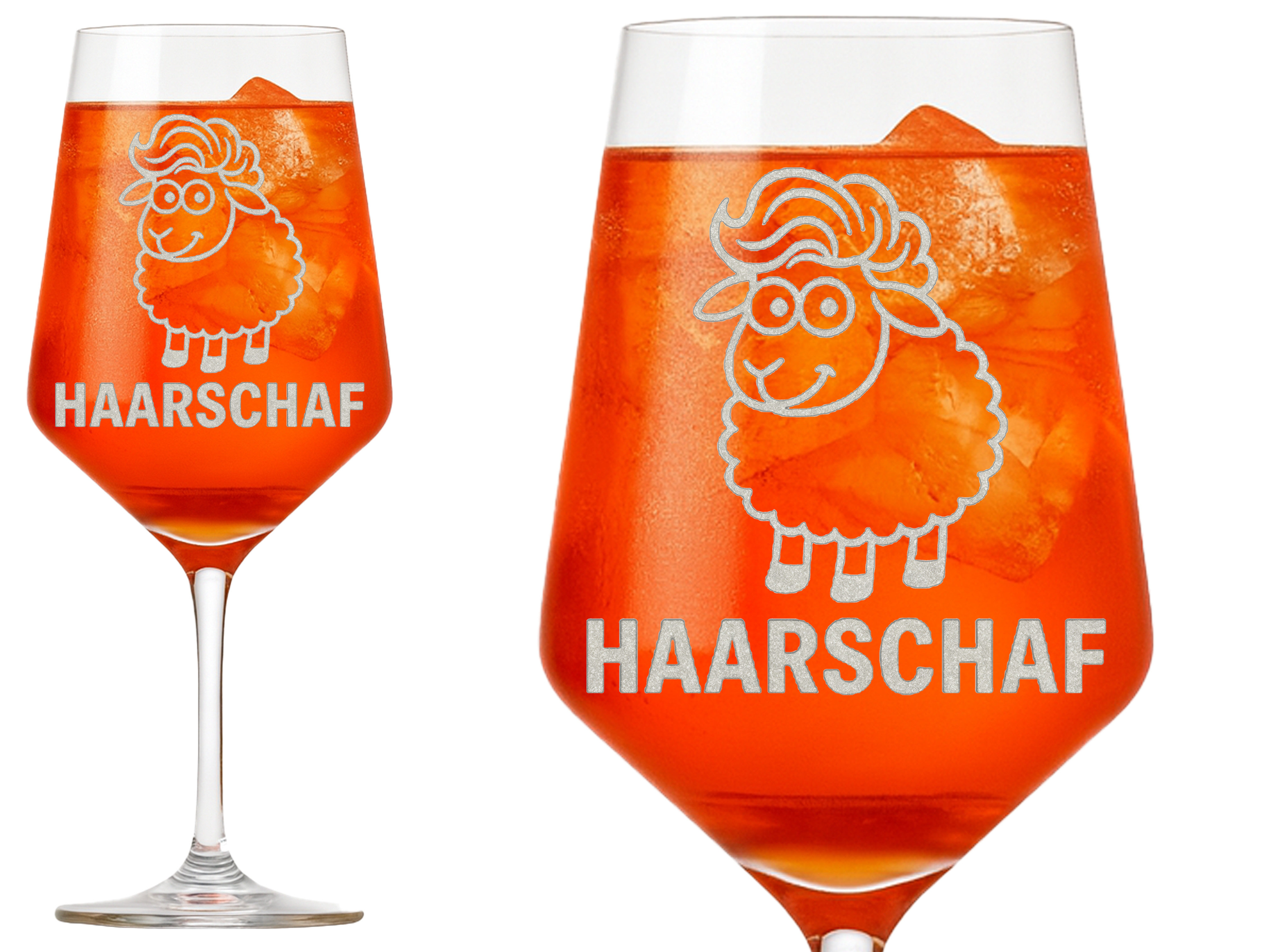 Weinglas Gravur Puppa Haarschaf 350ml spülmaschinenfest und elegant