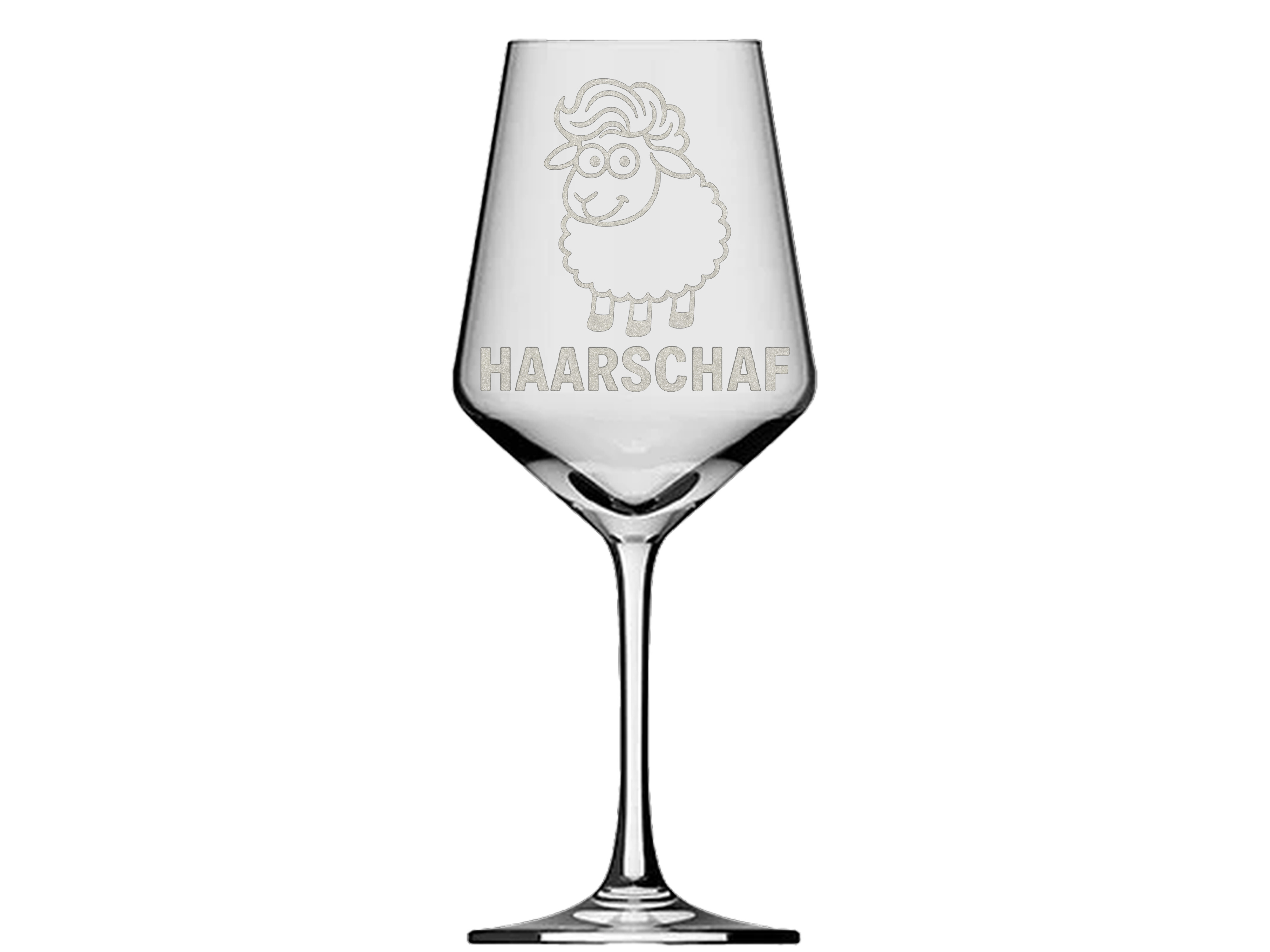1x Weinglas mit Gravur Puppa Haarschaf 350ml spülmaschinenfest ideal für Freunde - Vorschau 4