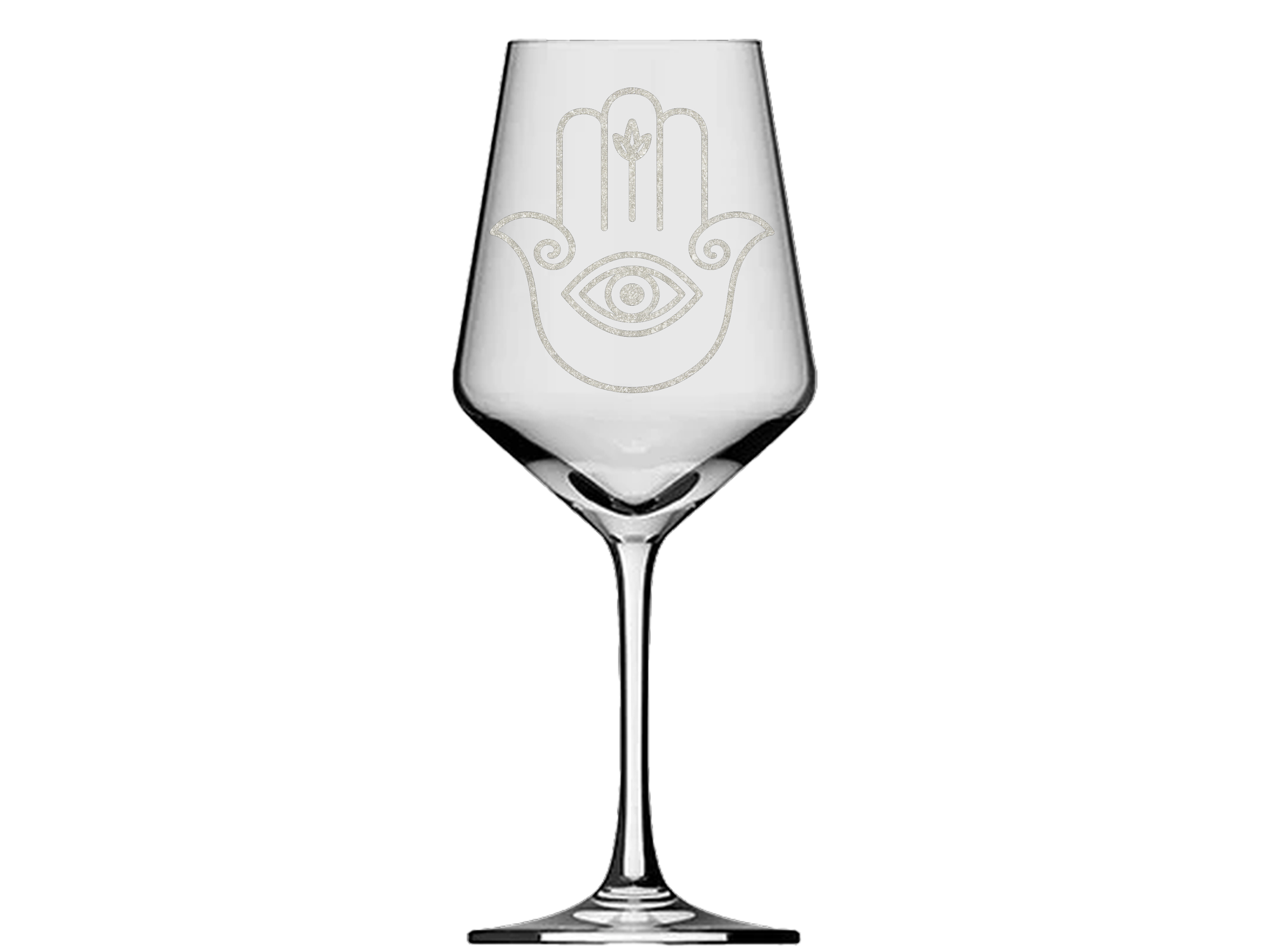 1x Weinglas mit Gravur der schützenden Hamsa Hand der Fatima 350ml spülmaschinenfest - Vorschau 5