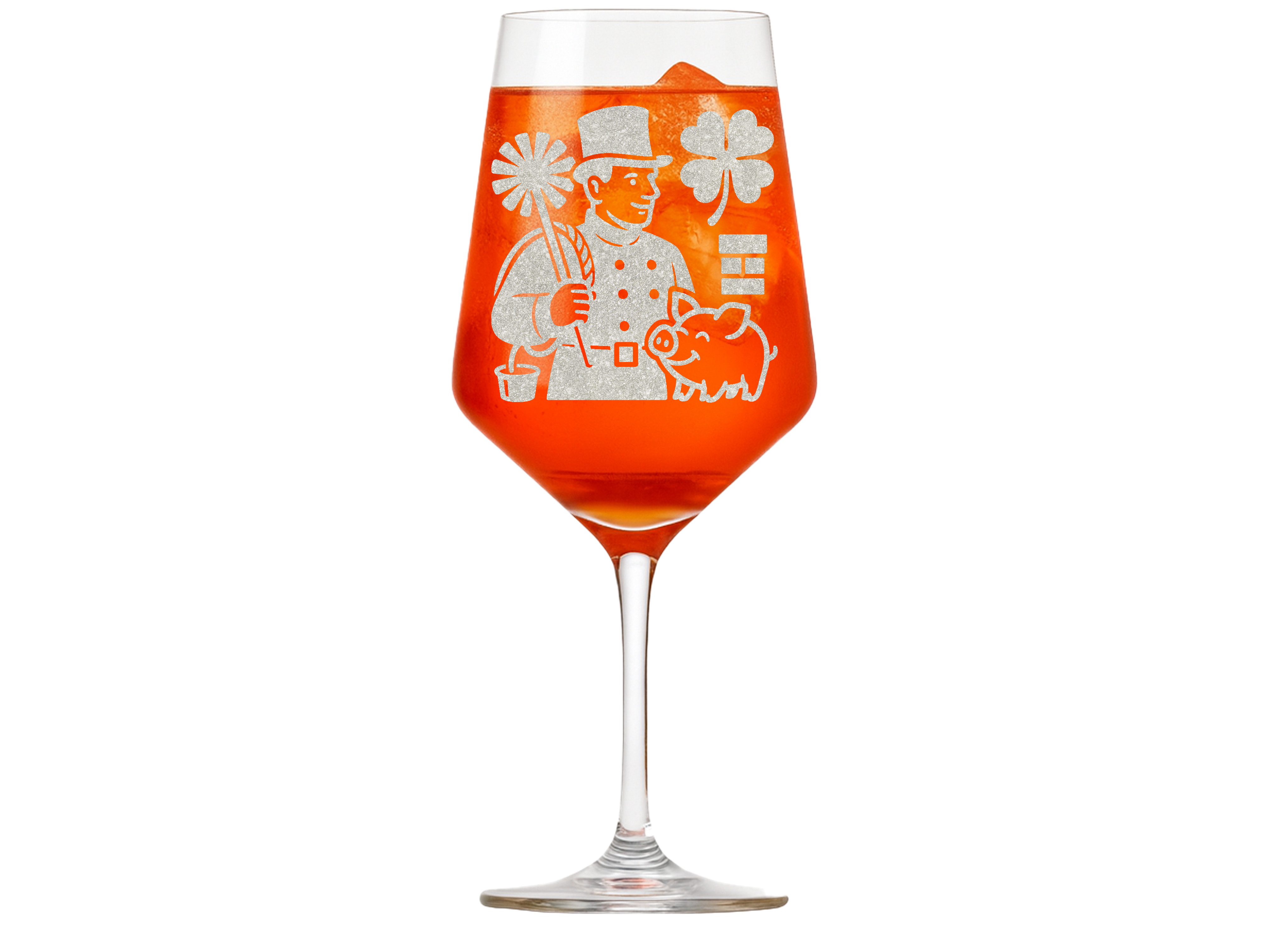 1x Weinglas mit individueller Gravur Schornsteinfeger Glücksbringer 350ml spülmaschinenfest - Vorschau 3