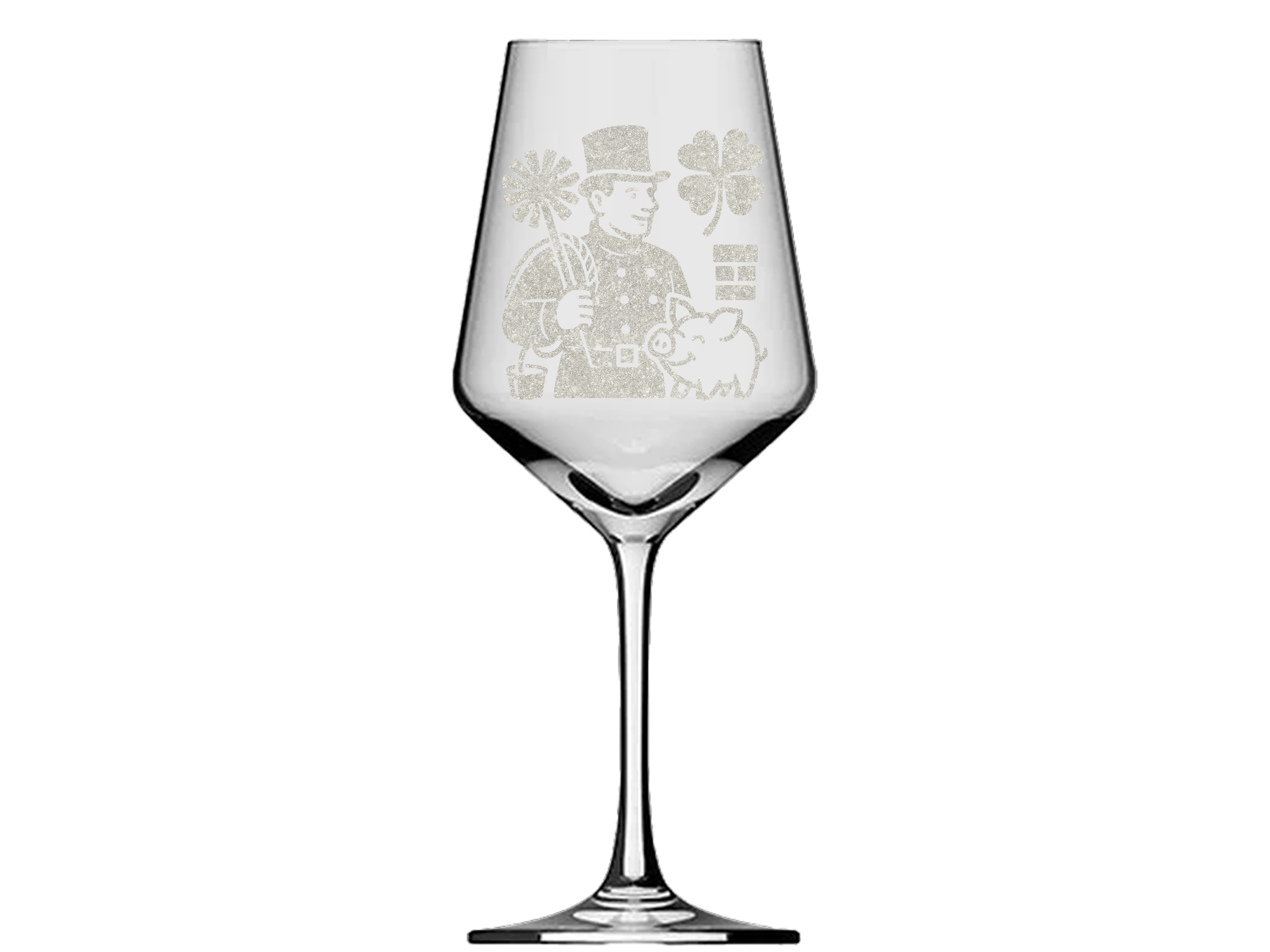 1x Weinglas mit individueller Gravur Schornsteinfeger Glücksbringer 350ml spülmaschinenfest - Vorschau 5