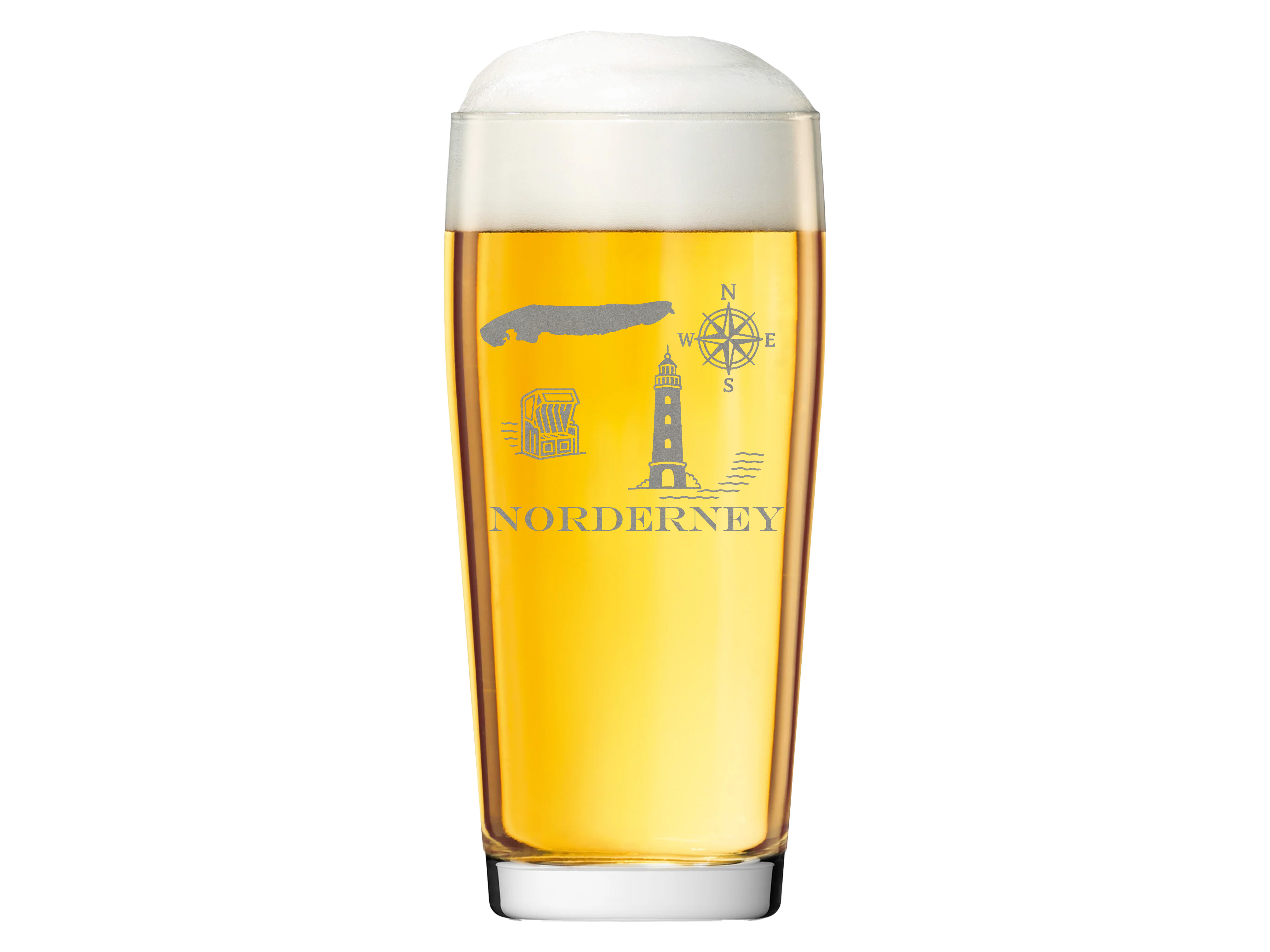 Bierglas Gravur Insel Norderney - 500ml spülmaschinenfest edles Glas für Biergenuss - Vorschau 3