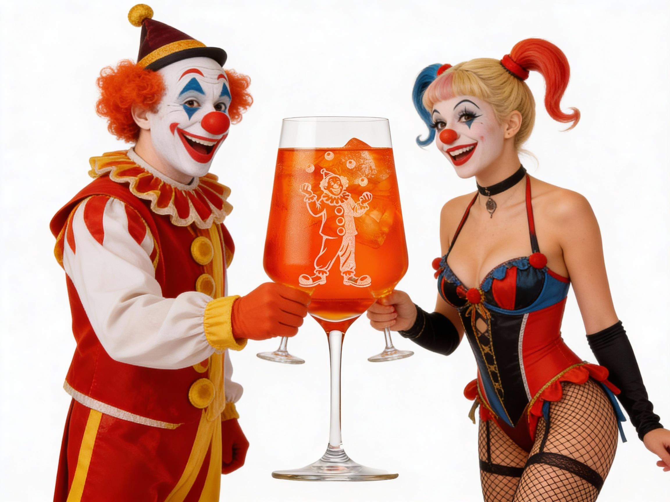 1x Weinglas Clown 350ml spülmaschinenfest mit charmantem Design für Genussmomente - Vorschau 2