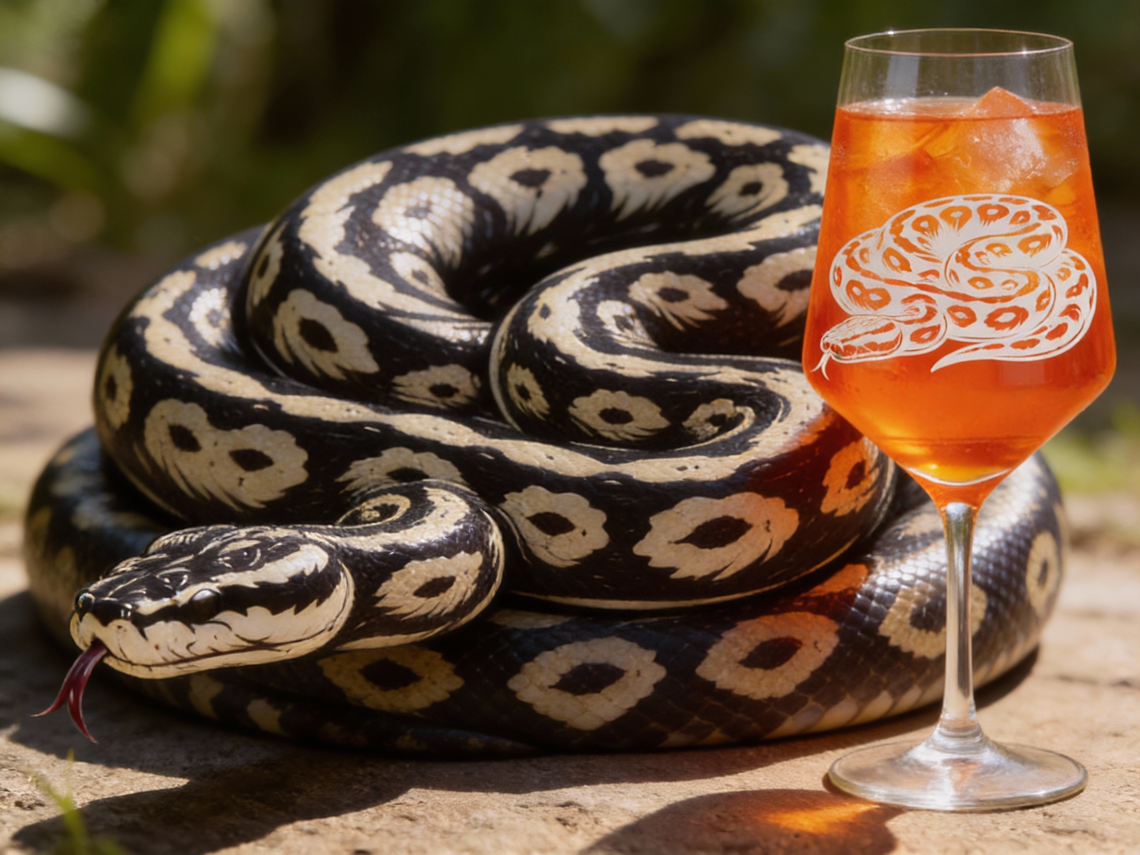 Weinglas 350ml spülmaschinenfest elegantes Glas mit Gravur einer Python ideal für Feiern - Vorschau 2