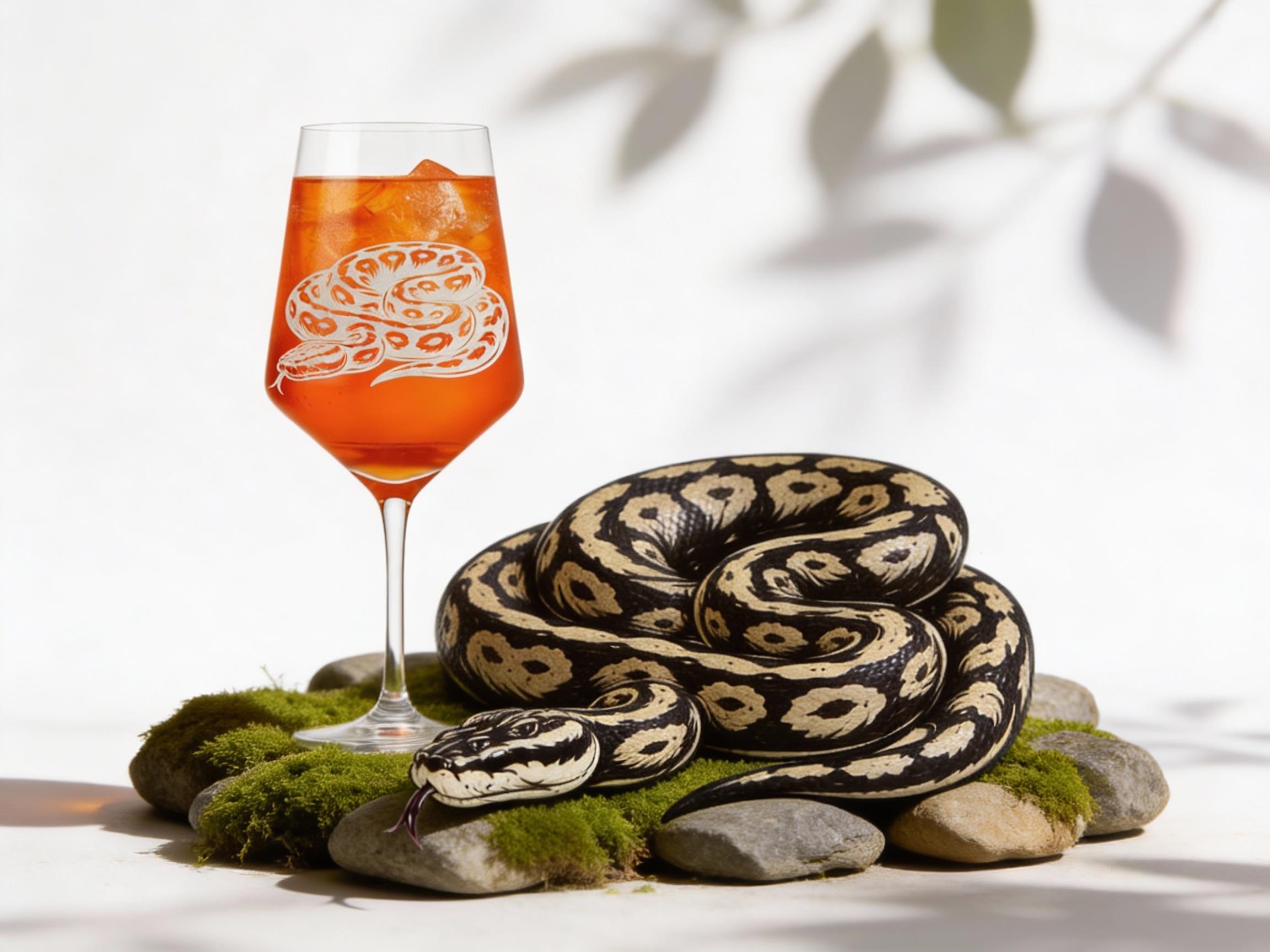 Weinglas 350ml spülmaschinenfest elegantes Glas mit Gravur einer Python ideal für Feiern - Vorschau 8