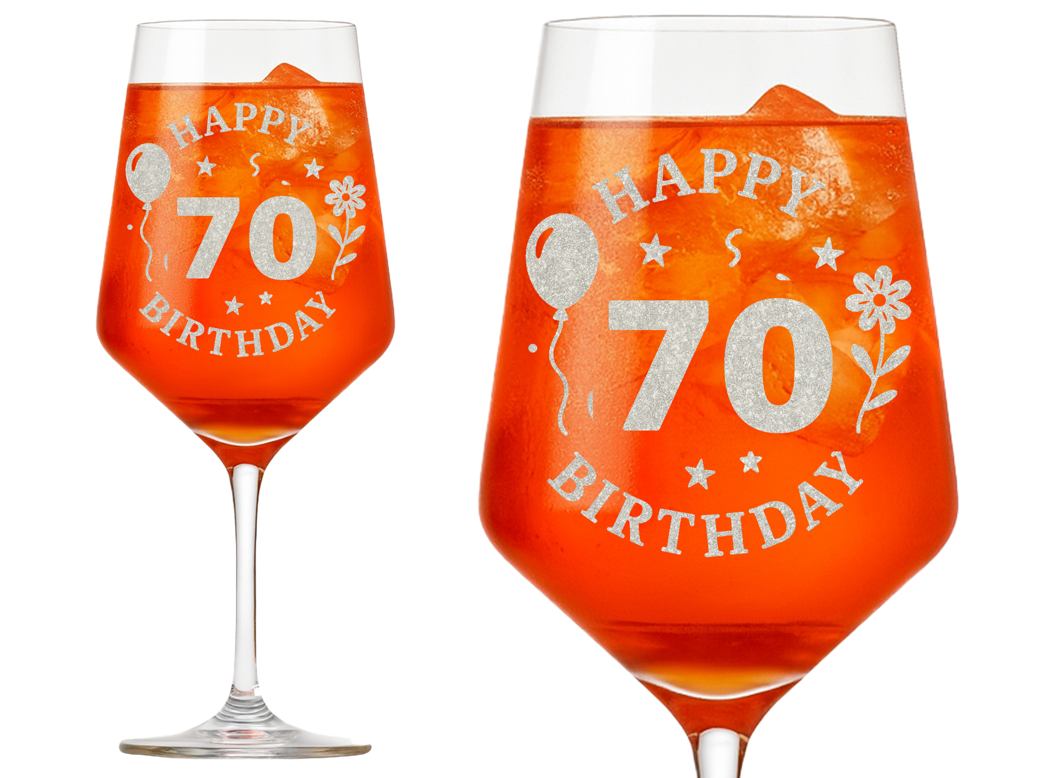 Exoda Weinglas Gravur Happy Birthday 70 Jahre 350ml spülmaschinenfest elegant feiern