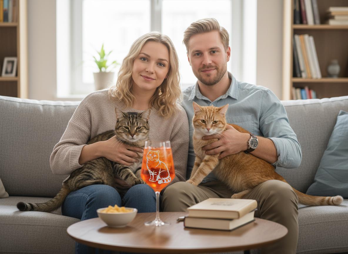 1x Weinglas europäische Kurzhaar Katze Gravur 350 ml spülmaschinenfest ideal für Katzenliebhaber - Vorschau 2