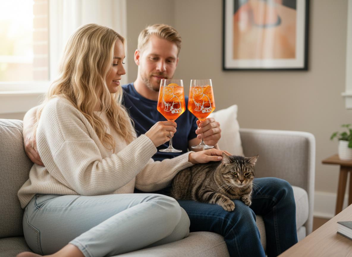 1x Weinglas europäische Kurzhaar Katze Gravur 350 ml spülmaschinenfest ideal für Katzenliebhaber - Vorschau 4