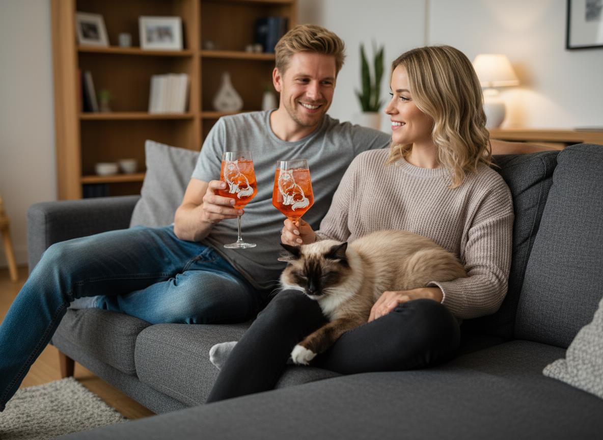 1x Weinglas mit exquisiter Gravur einer Birma Katze 350 ml spülmaschinenfest - Vorschau 2