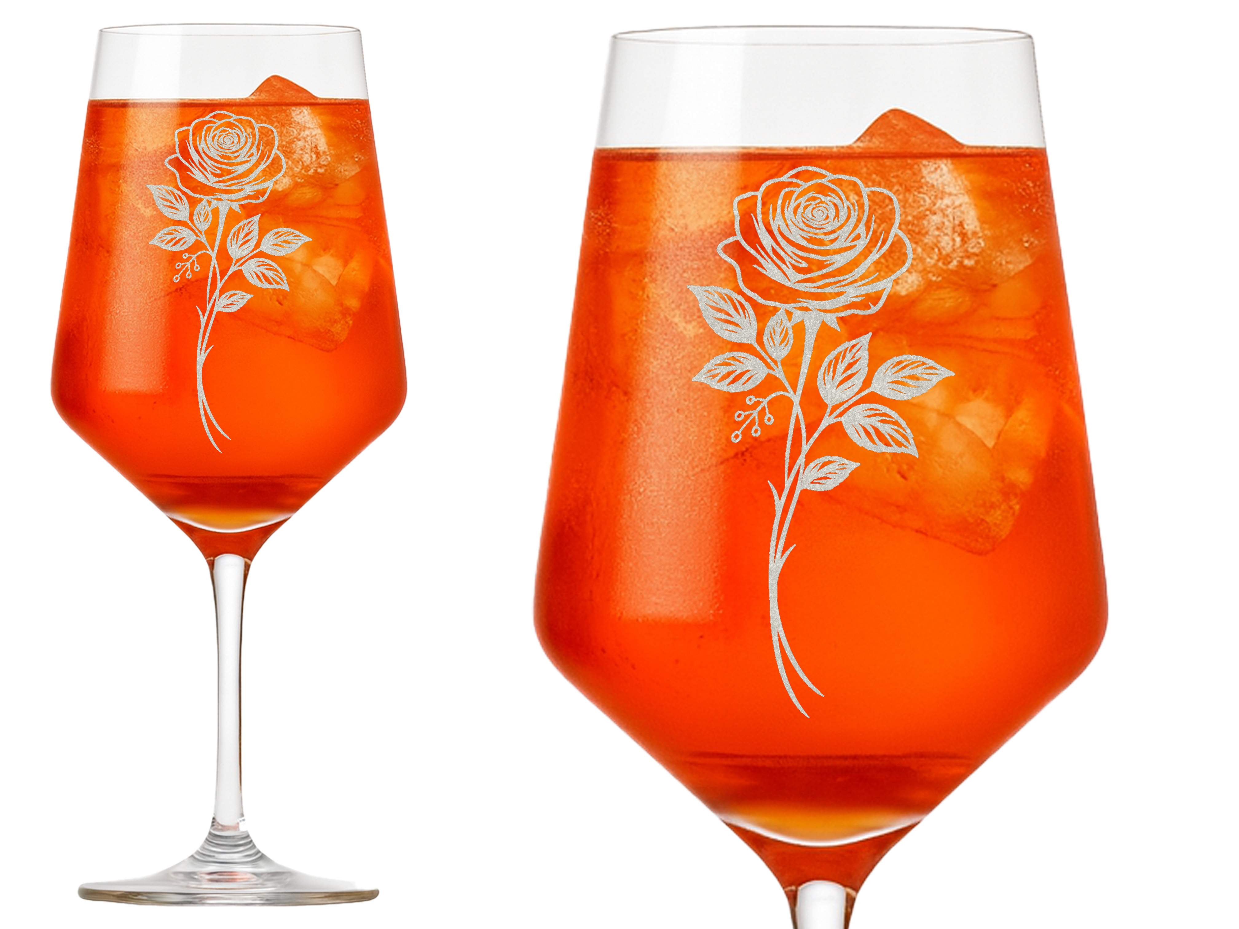 1x Weinglas mit Gravur Rose 350ml spülmaschinenfest für edlen Genuss