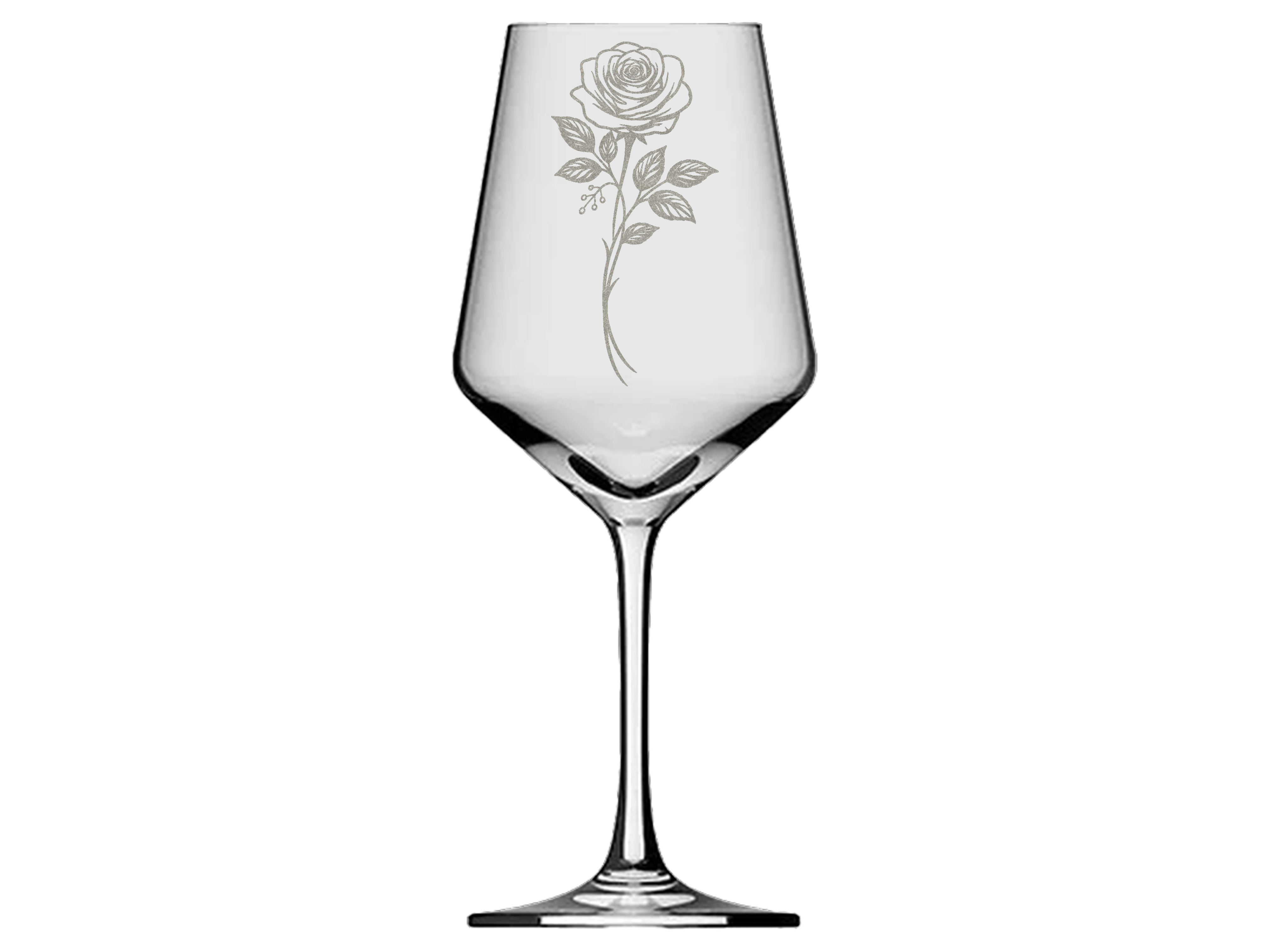 1x Weinglas mit filigraner Gravur einer Rose 350ml spülmaschinenfest für besondere Anlässe - Vorschau 3