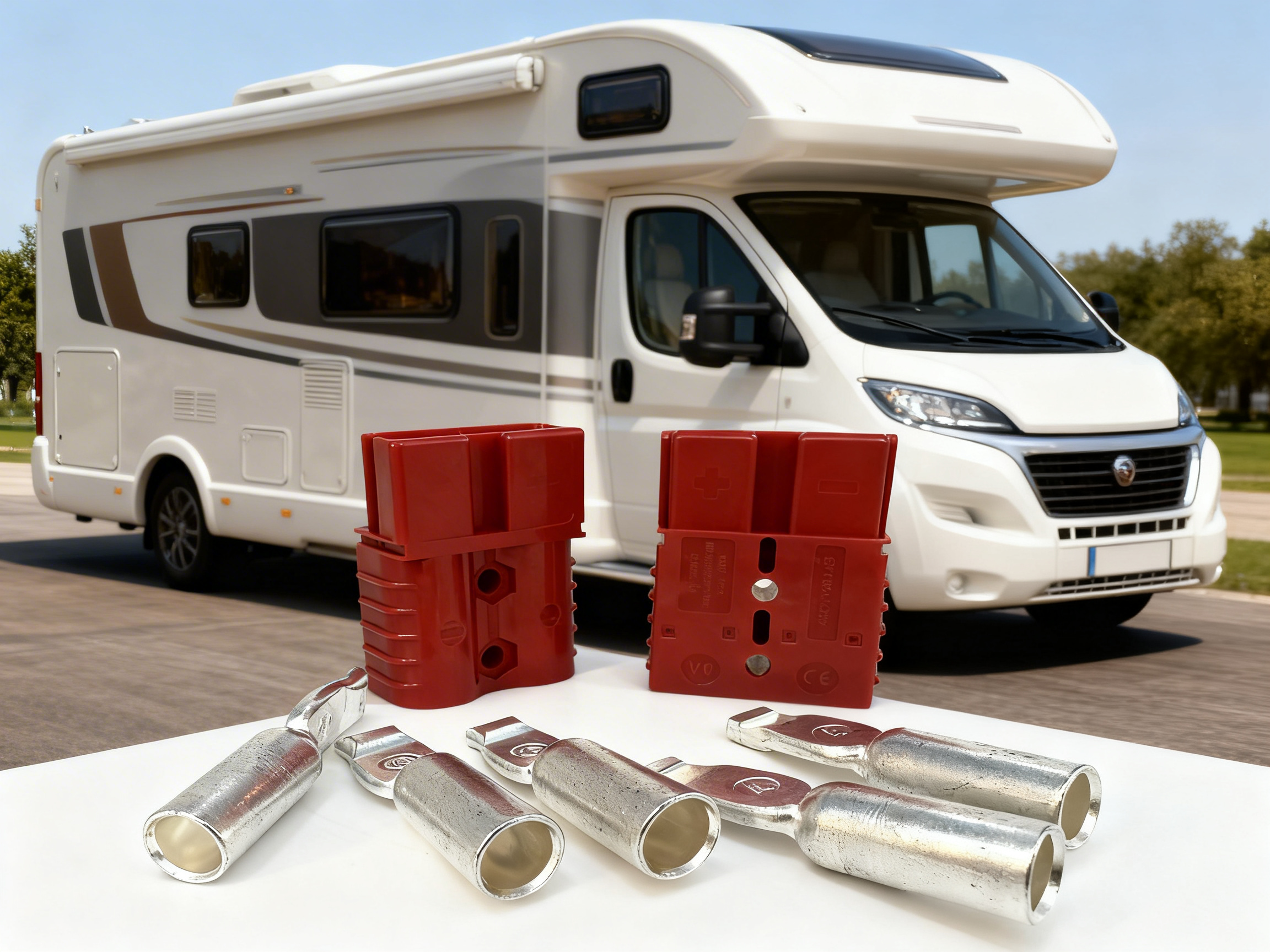 Batterie Stecker 120A 25 mm2 grau Steckverbinder für Gabelstapler Kabel robust und leistungsstark - Vorschau 3