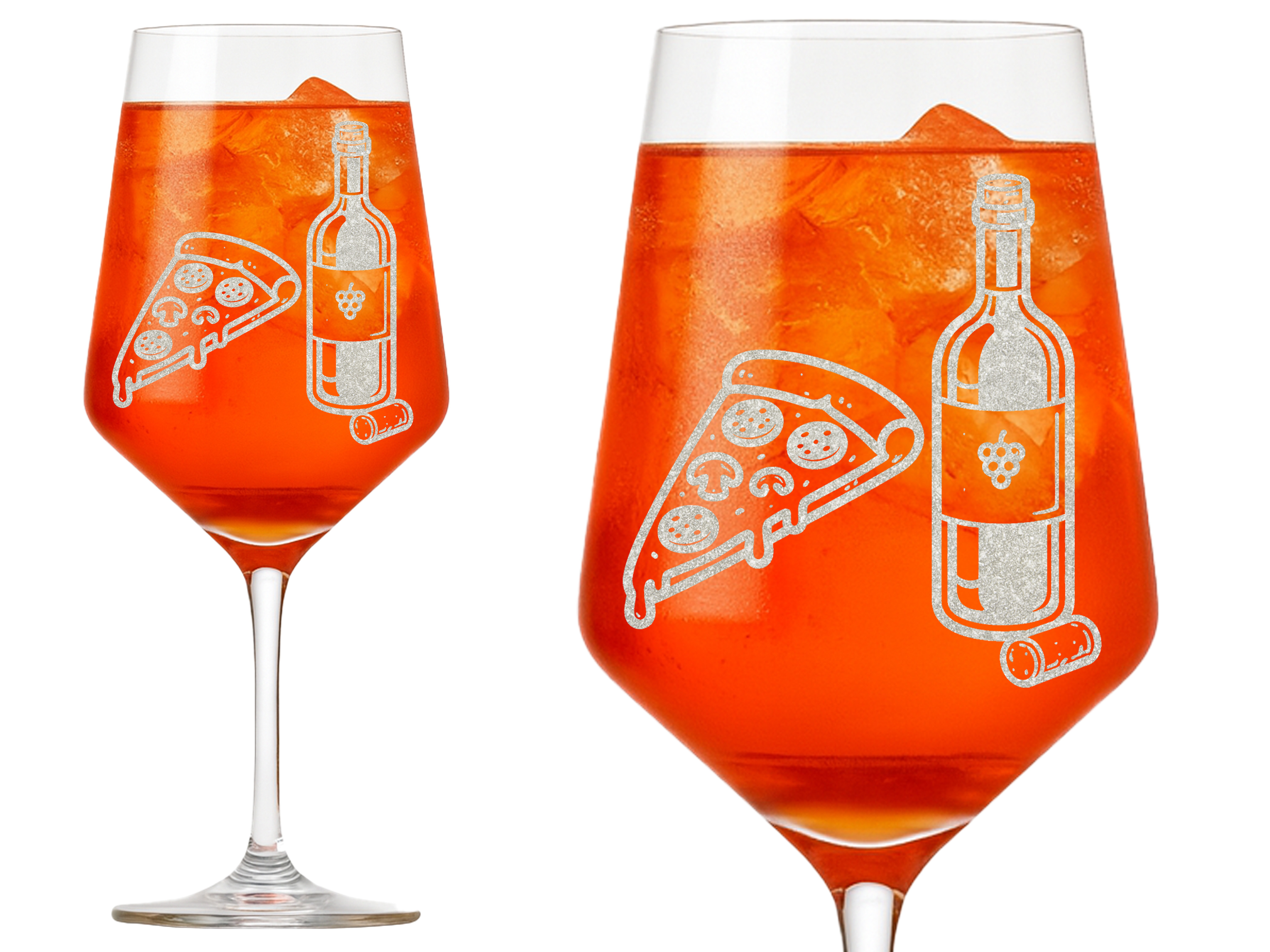 Weinglas Gravur Italien mit Pizza und Rotwein spülmaschinenfest 350 ml elegant gestalten - Vorschau 6