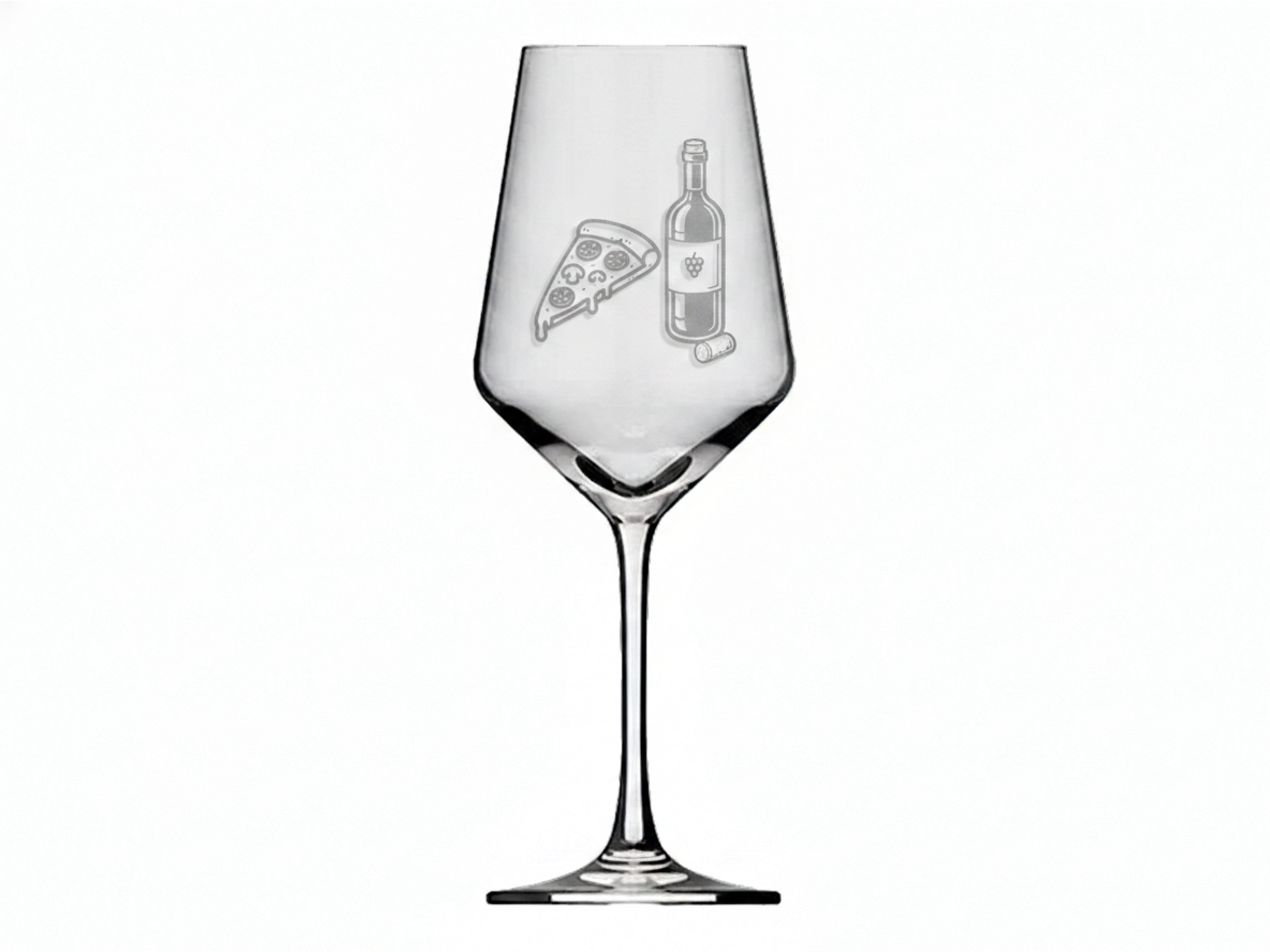 Weinglas Gravur Italien mit Pizza und Rotwein spülmaschinenfest 350 ml elegant gestalten - Vorschau 3