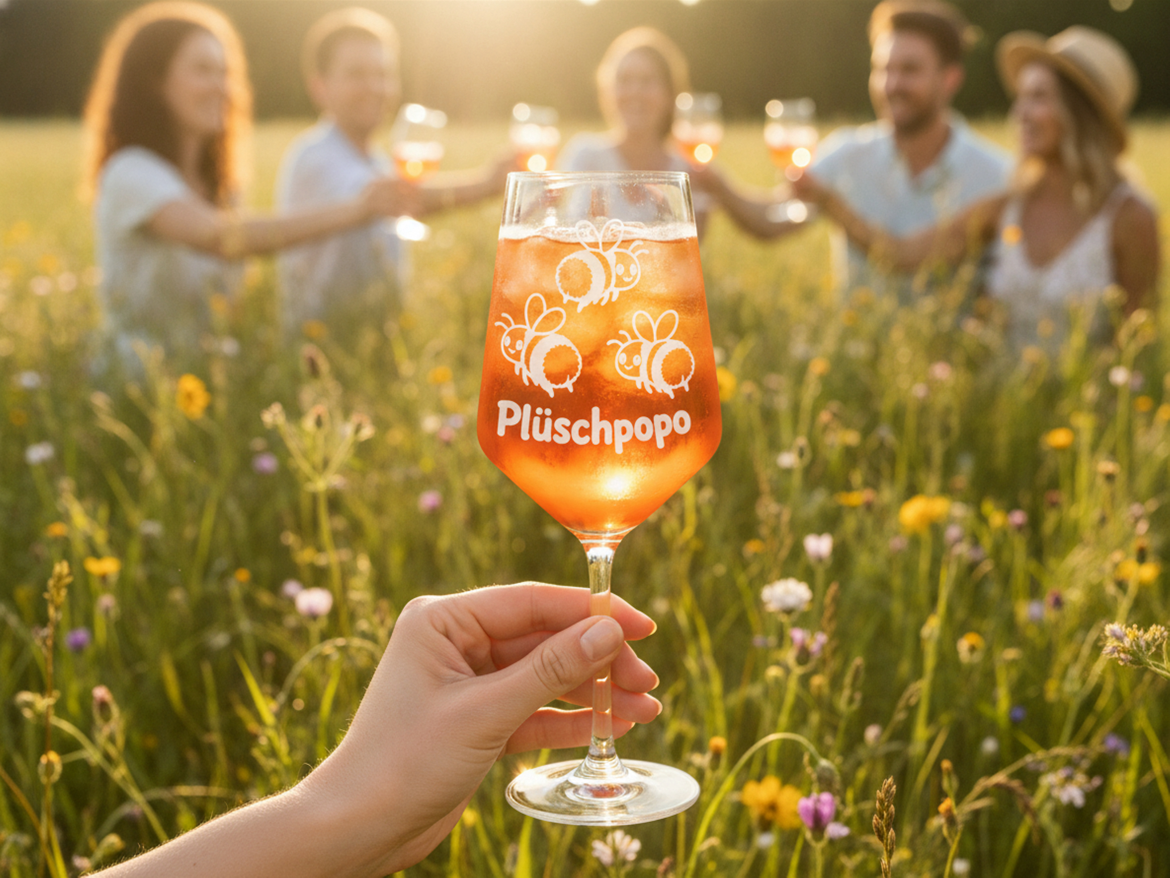 Weinglas Hummel Plüschpopo mit Gravur spülmaschinenfest 350 ml ideal für besondere Anlässe - Vorschau 3